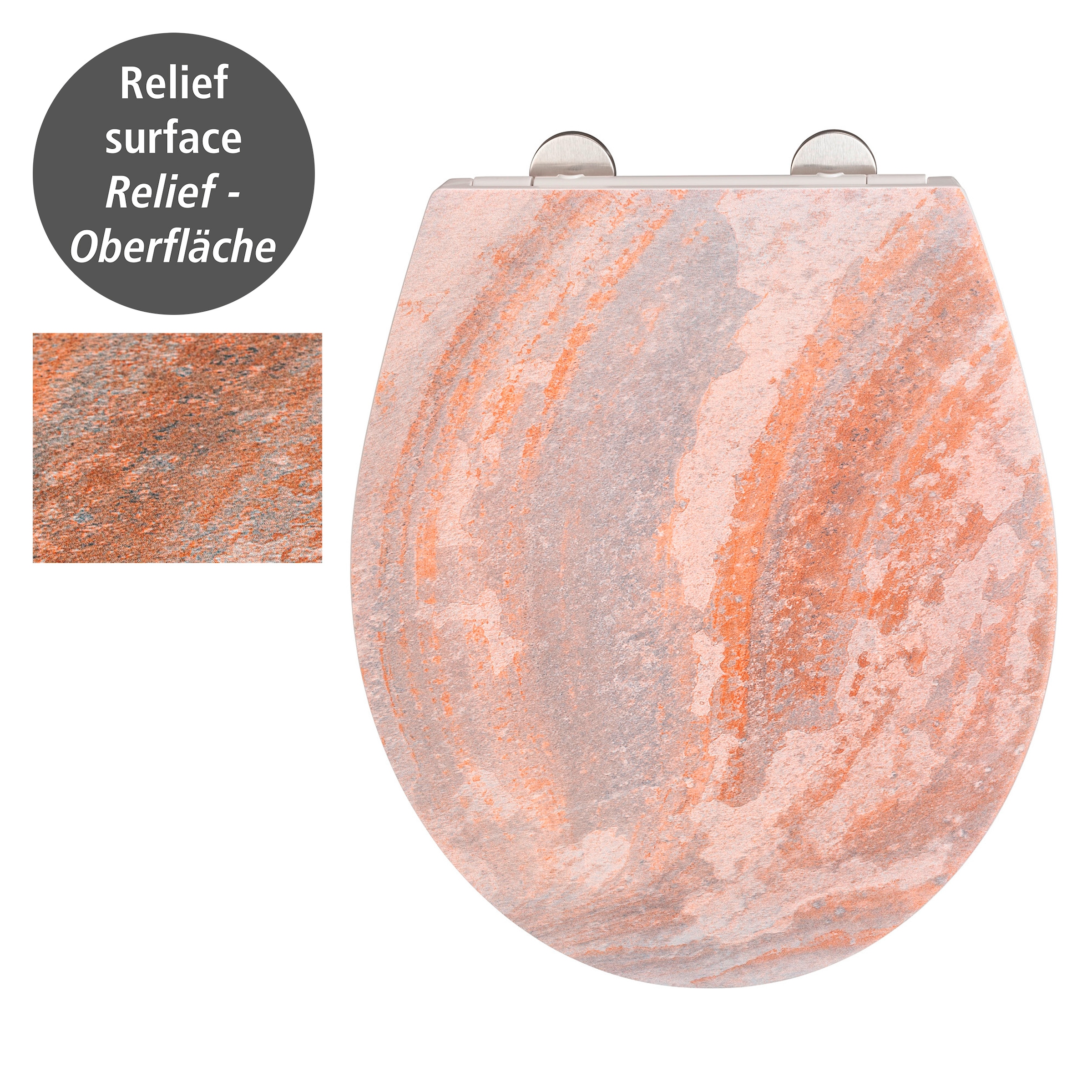 WENKO WC-Sitz »Canyon«, mit Relief, aus antibakteriellem Duroplast