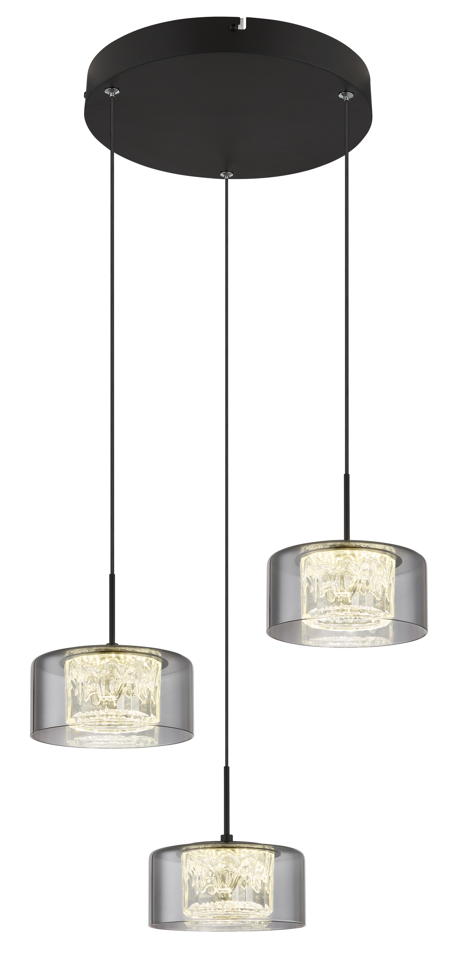 GLOBO LIGHTING LED Pendelleuchte »FOGSY«, Leuchtmittel LED-Modul | LED fest integriert, Hängelampe/Pendelleuchte/Glas rauchfarben/Höhe kürzbar/Esstisch