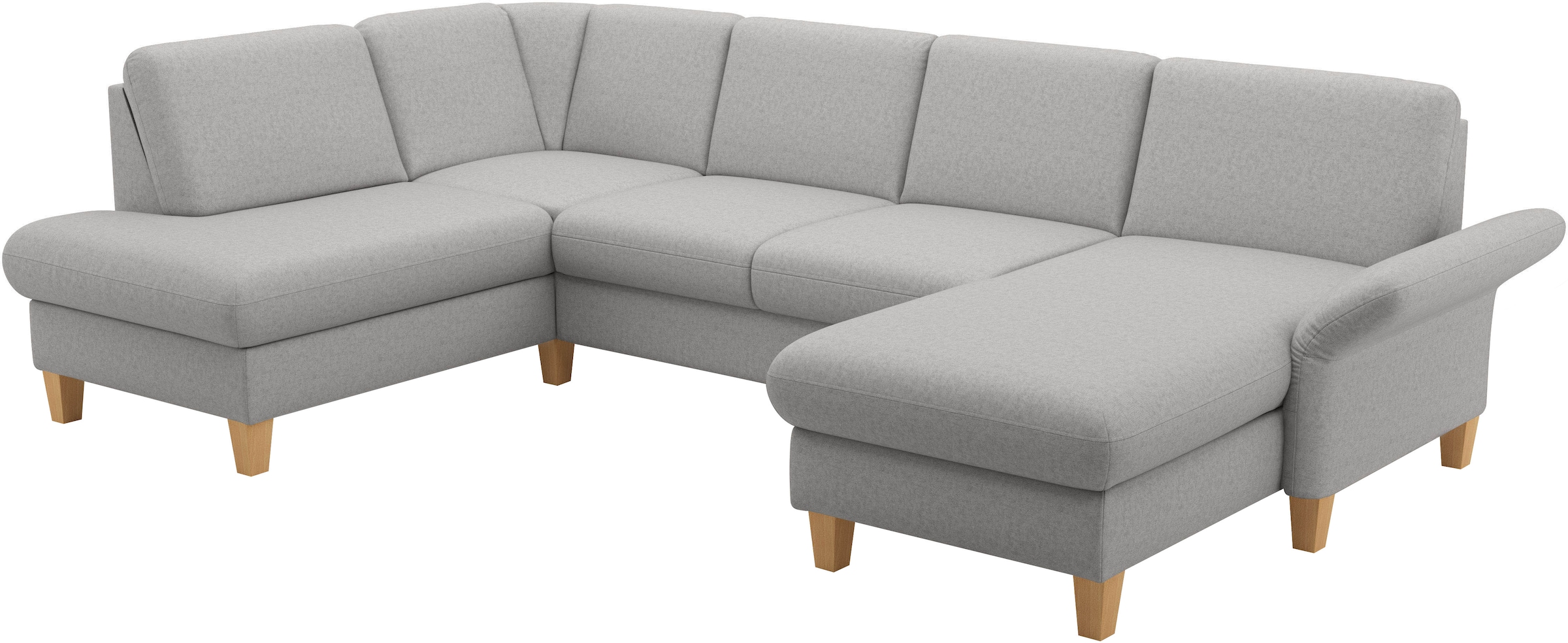 Home affaire Wohnlandschaft »Rochelle, U-Form«, optional mit Armteilverstellung, mit Bettfunktion & Bettkasten