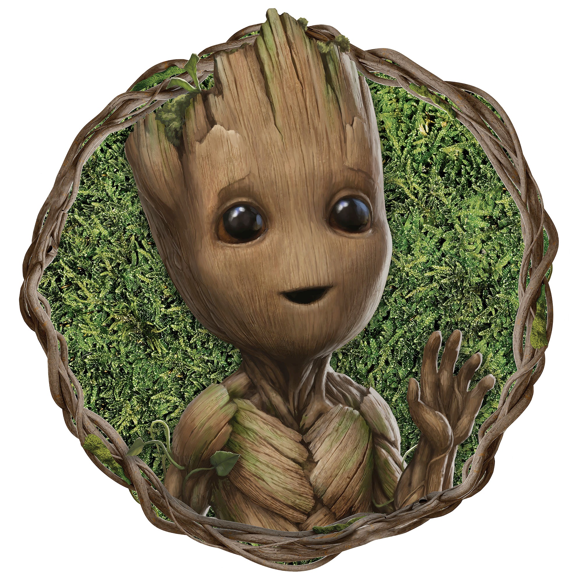 Komar Fototapete »Dot - selbstklebende Fototapete - Groot Little Twig - Größe 125 x 125« Comic | bedruckt glatt