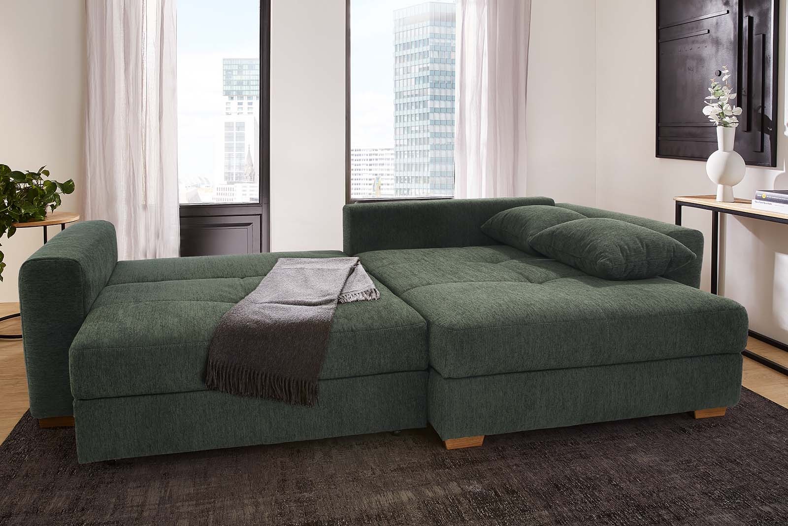 Jockenhöfer Gruppe Ecksofa »Kampen L-Form, B: 288 cm« mit Bettfunktion, Bet günstig online kaufen