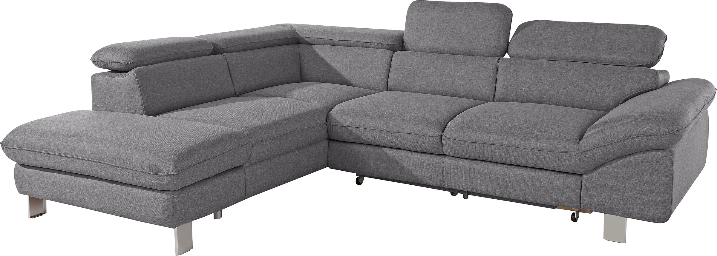 COTTA Polstergarnitur »Driver L-Form«, (Set, 2 tlg.), Set bestehend aus: Ecksofa mit Kopfteilverstellung & Hocker