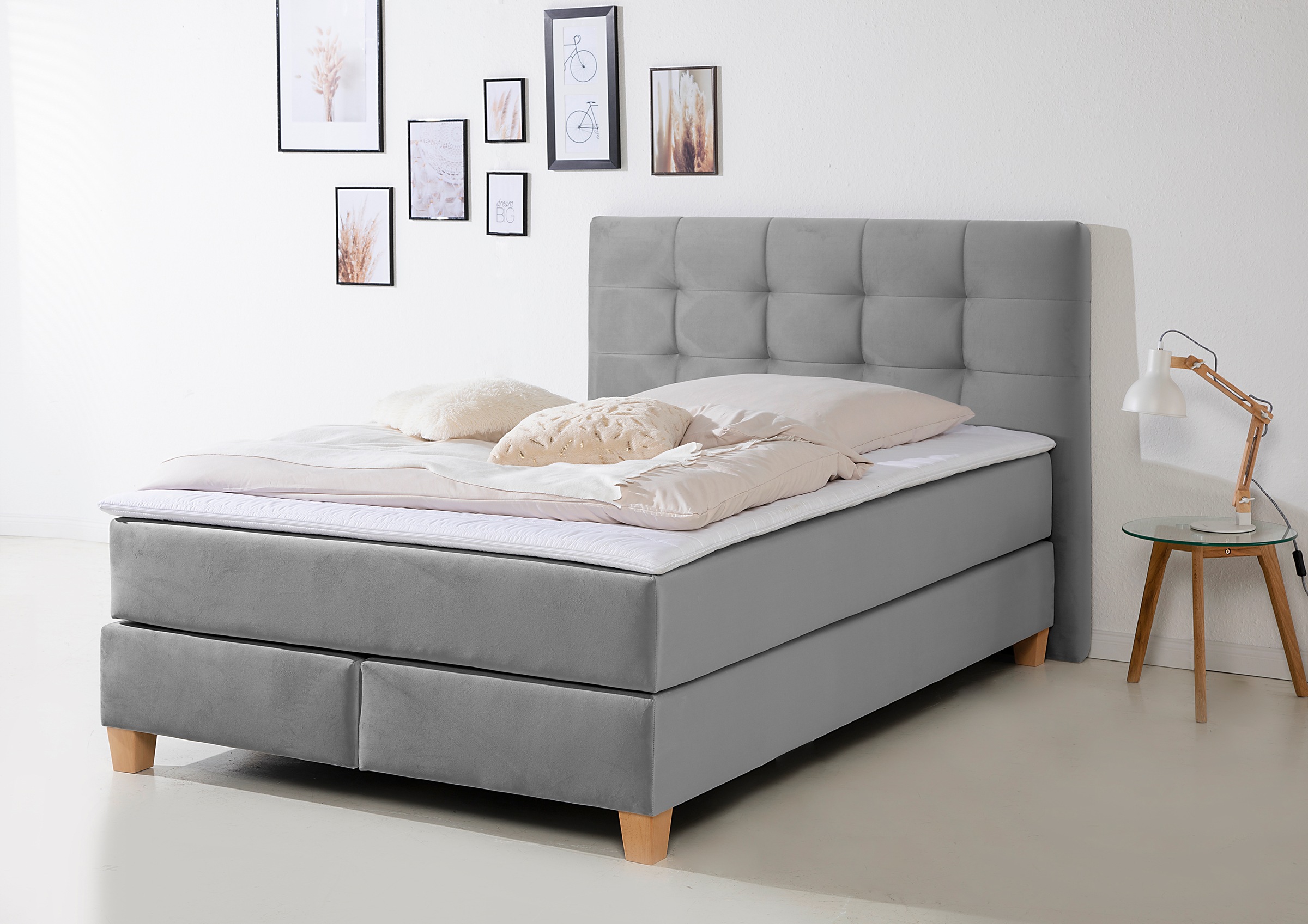 Home affaire Boxspringbett »Moulay«, inkl. Topper, in Überlänge 220 cm, 3 H günstig online kaufen