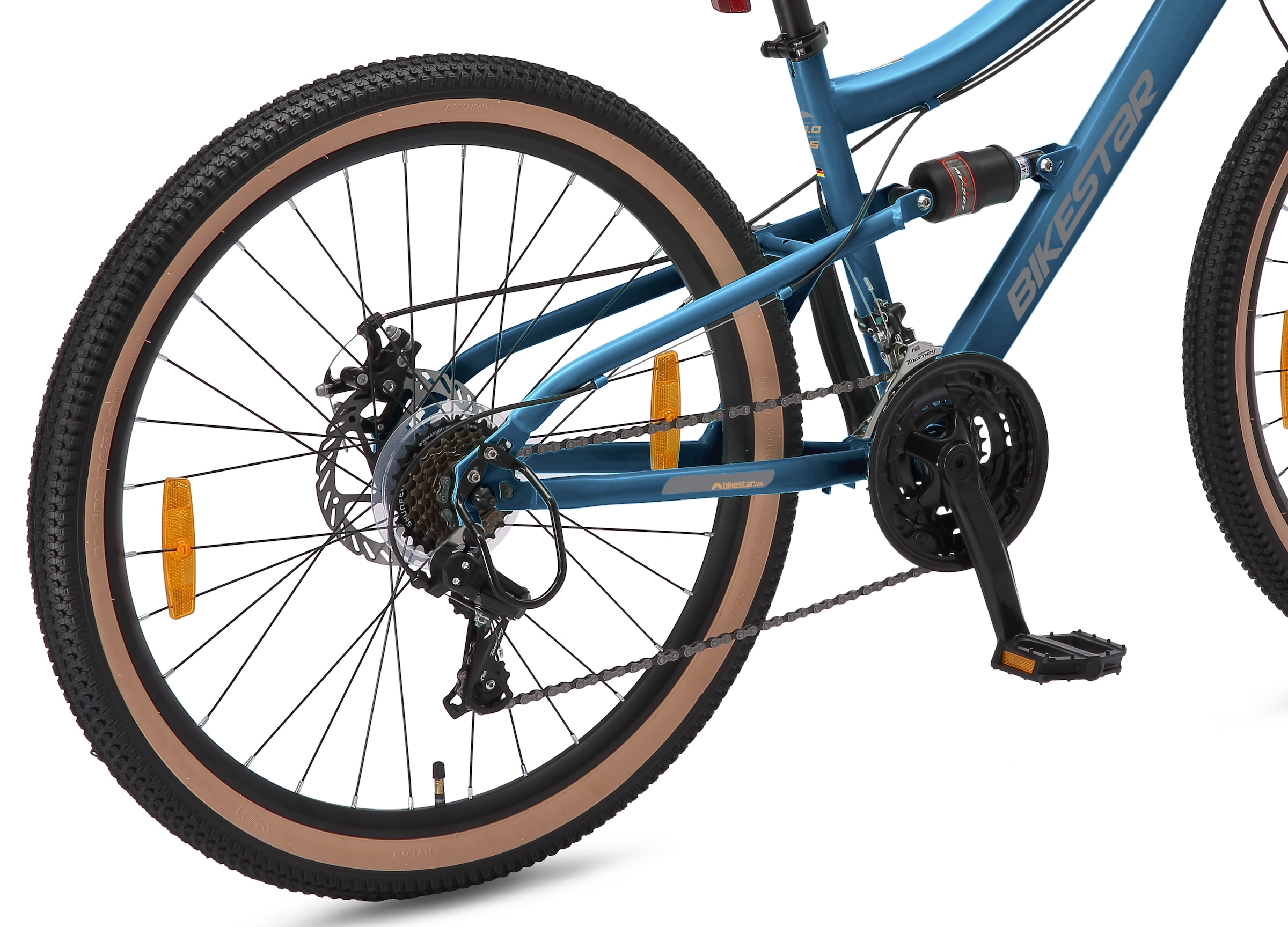 Bikestar Mountainbike 21 Gang Shimano RD-TY300 Schaltwerk Kettenschaltung für Damen und Herren, Kettenschaltung