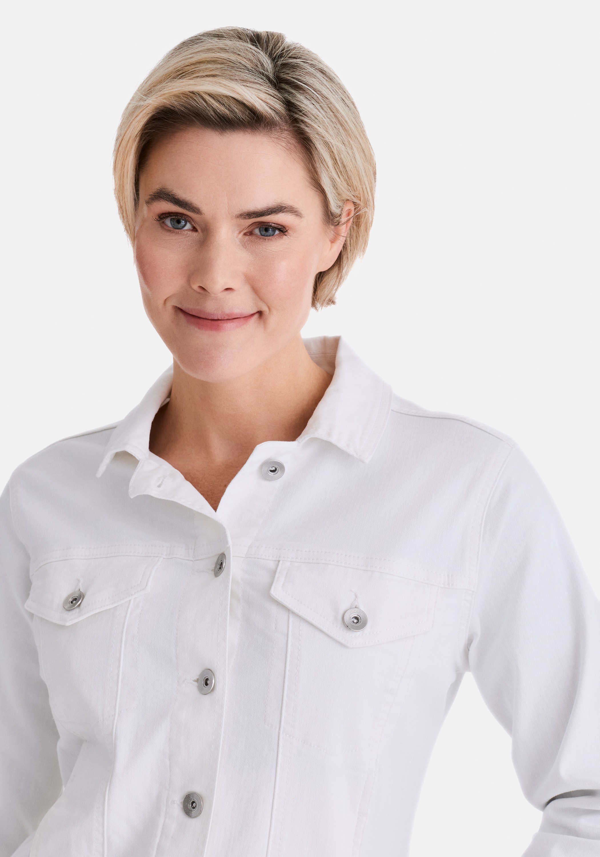 STOOKER WOMEN Jeansjacke »JANINE Jeansjacke mit Stehkragen« Jeansjacke Figurbetont Casual Clean Wash Baumwollstretch für Damen