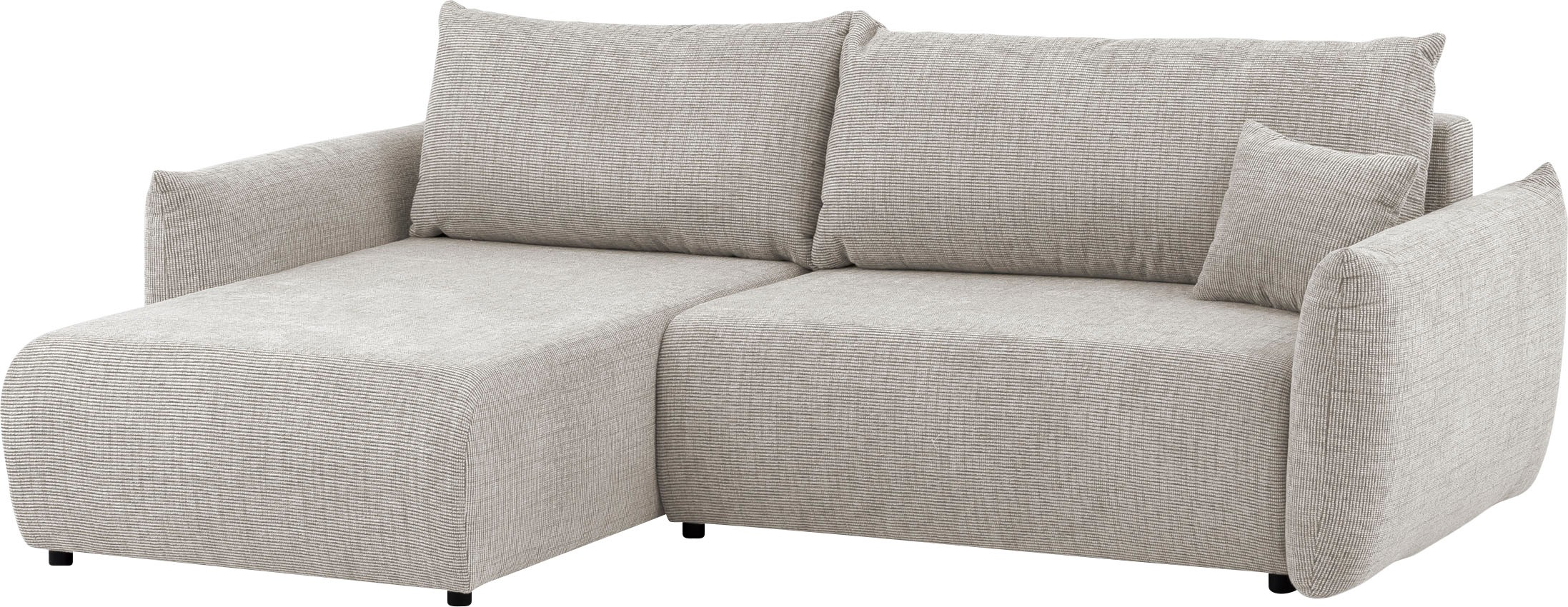 INOSIGN Ecksofa »MAVAS Schlafsofa mit Bettkasten, L-Form,«, ca.257/127cm (Liegefläche 212/145 cm), Cord, Chenille, Struktur