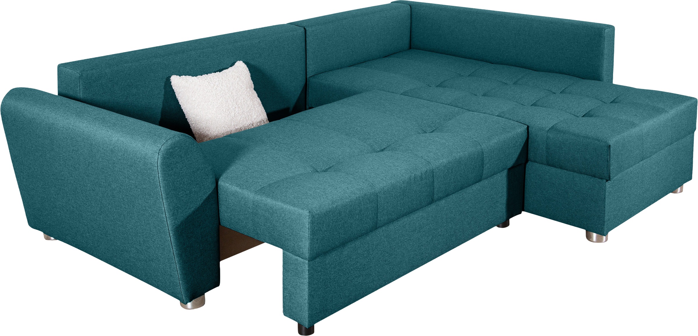 COLLECTION AB Ecksofa »JANA«, Ecksofa,Bettfunktion,Bettkasten,Bonnelfederkern,Rückenkissen