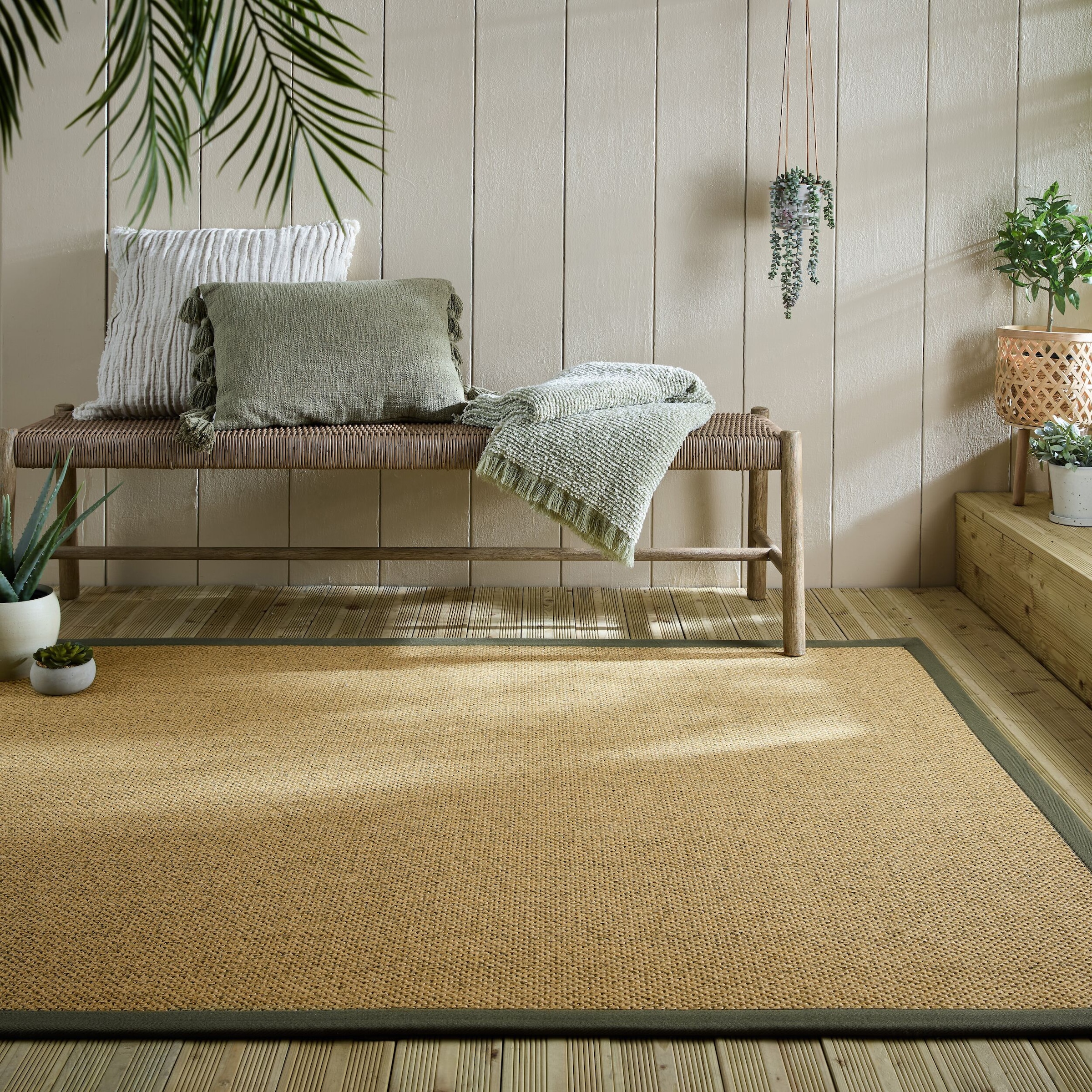 FLAIR RUGS Teppich »Sisal Look«, rechteckig, 6 mm Höhe, Sisal Look Border I günstig online kaufen