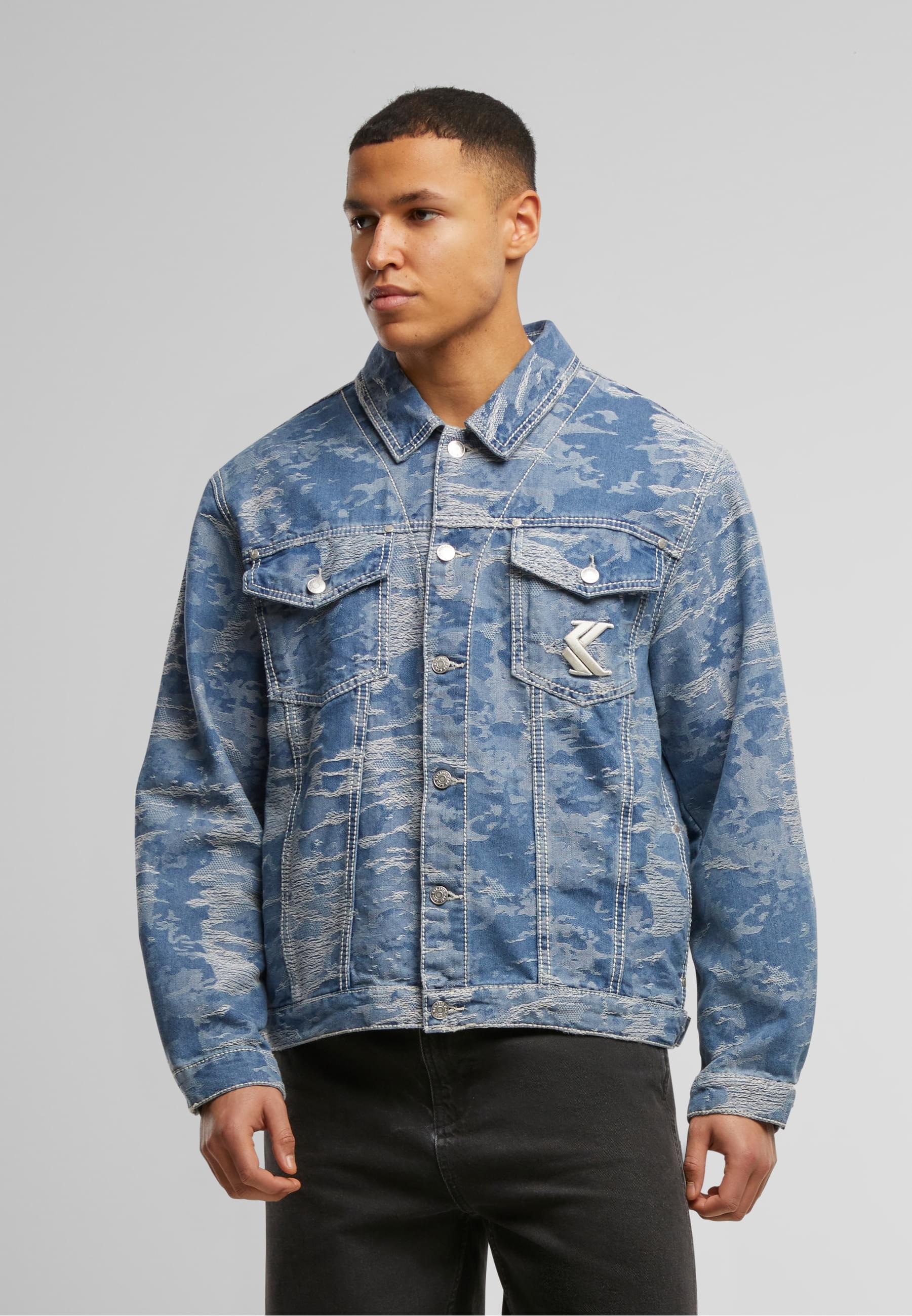 Karl Kani Jeansjacke »Karl Kani OG K Distress Camo OS Denim Jacket« 1 Stk. tlg. ohne Kapuze