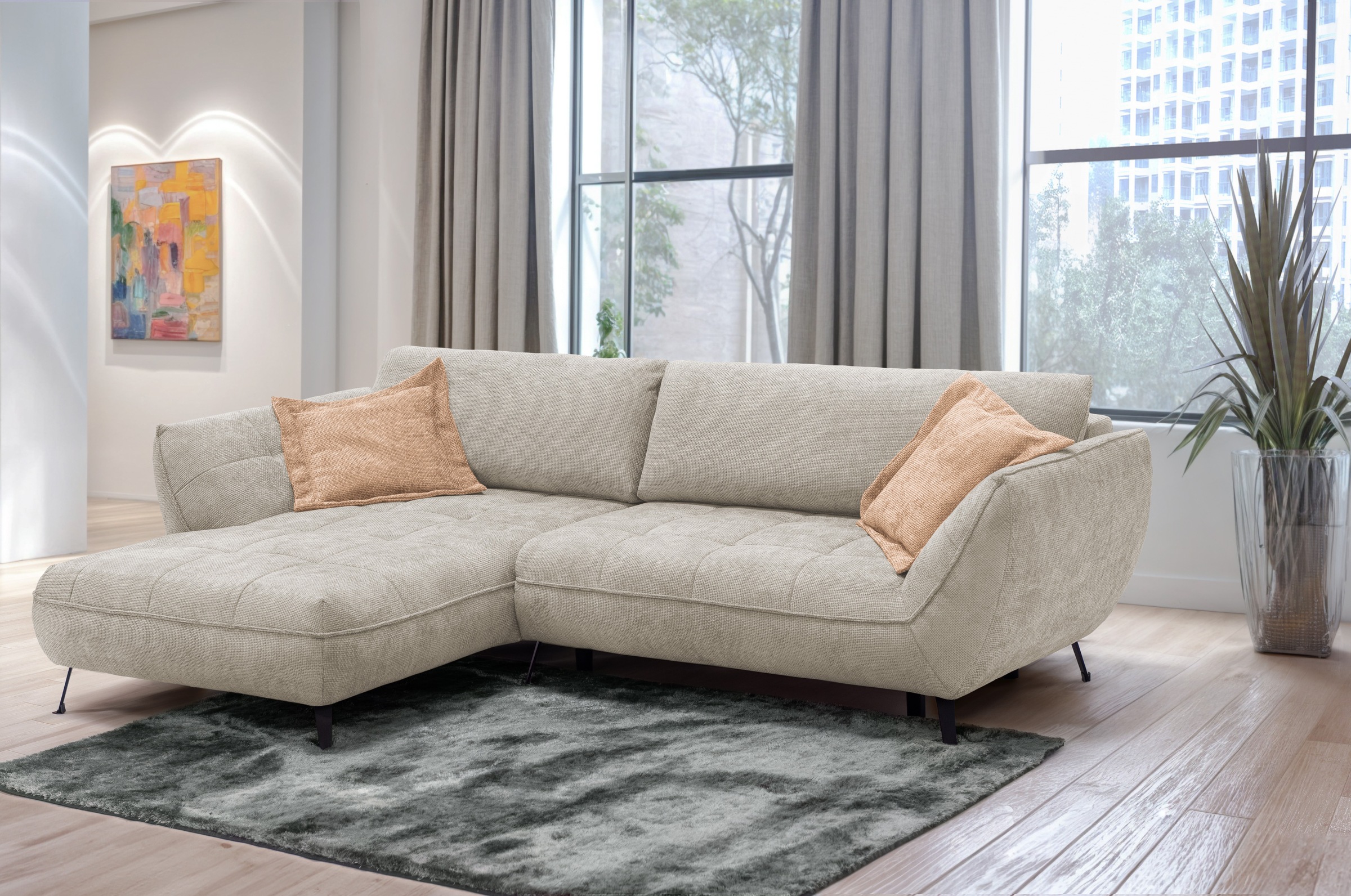 exxpo - sofa fashion Ecksofa »Samoa, bequem&modern, mit Easy-Lift-Bettfunkt günstig online kaufen