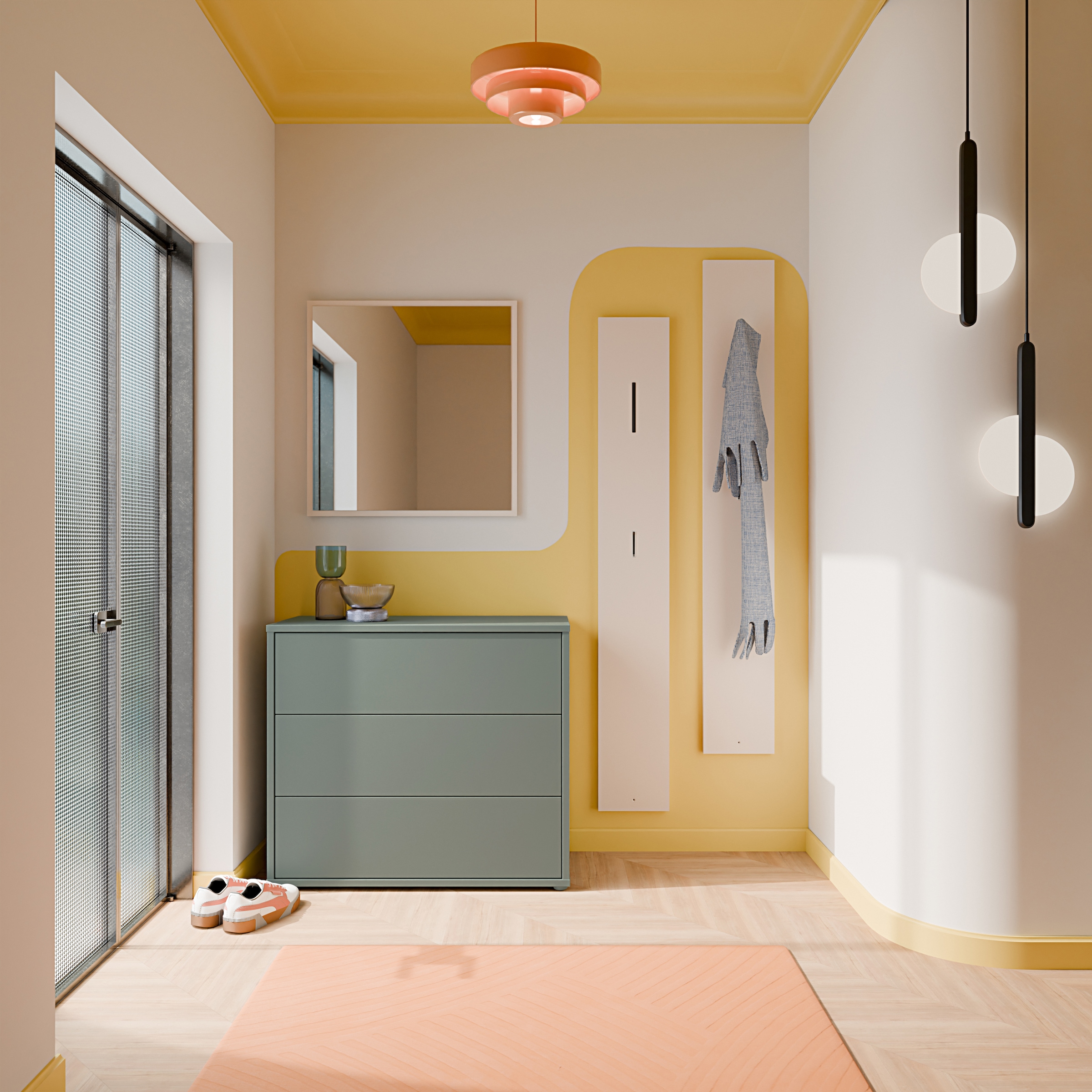 FORTE Kommode »Alice Springs, Kommode, 3 Schubkästen B/H/T 94,8/83,1/41,5« Schubkästen mit Vollauszug, grifflos,Push to open