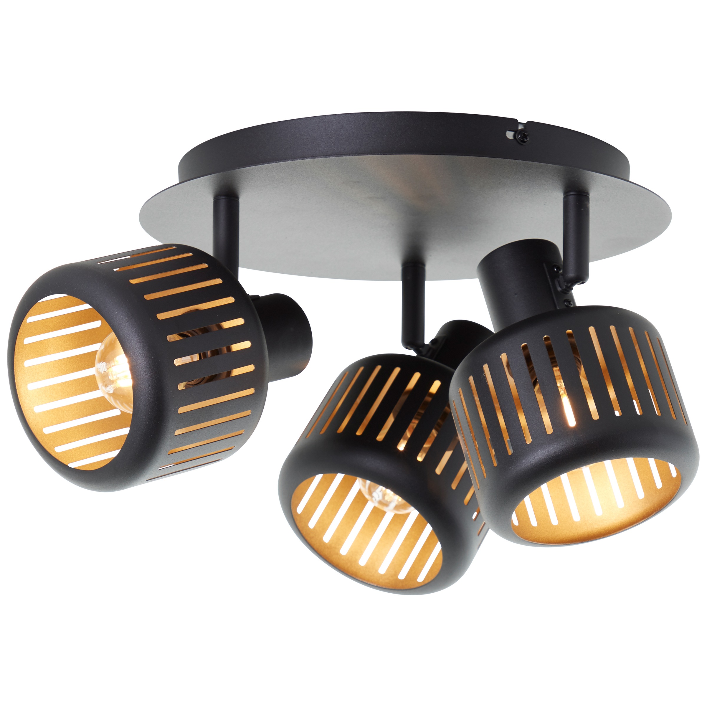 Brilliant Deckenstrahler »Tyas« E14 1 Stk. Spotrondell, 18 x 37 cm, E14, schwenkbar, Aluminium, schwarz/gold