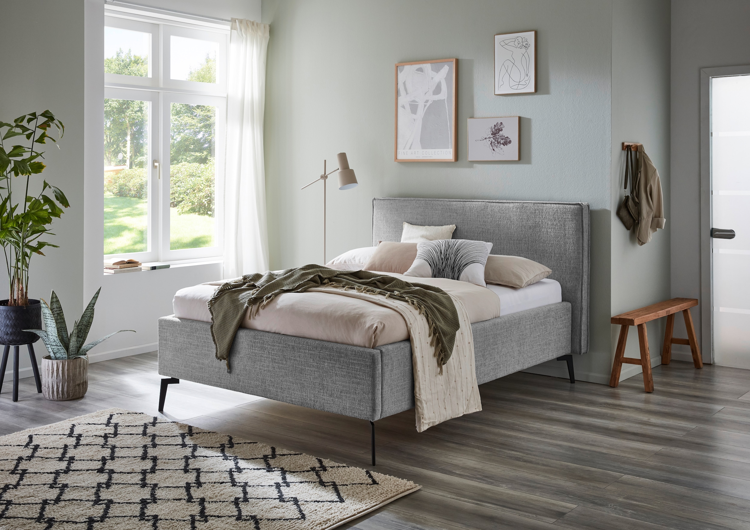 meise.möbel Polsterbett "Riva" mit eichefarbigen Holzfüßen, wahlweise mit B günstig online kaufen