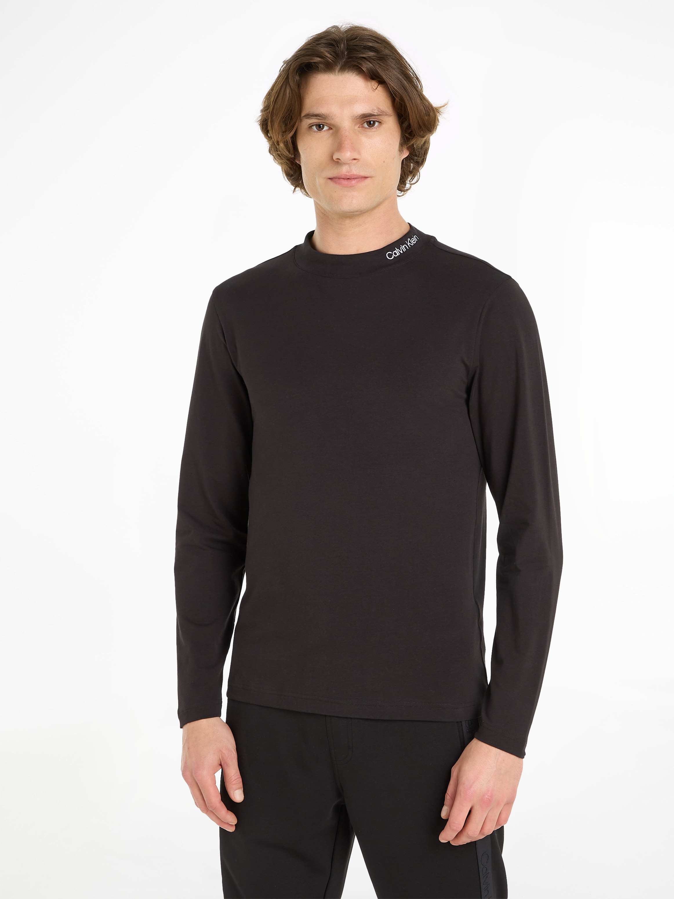 Calvin Klein Langarmshirt »LOGO MOCK NECK LS T-SHIRT«