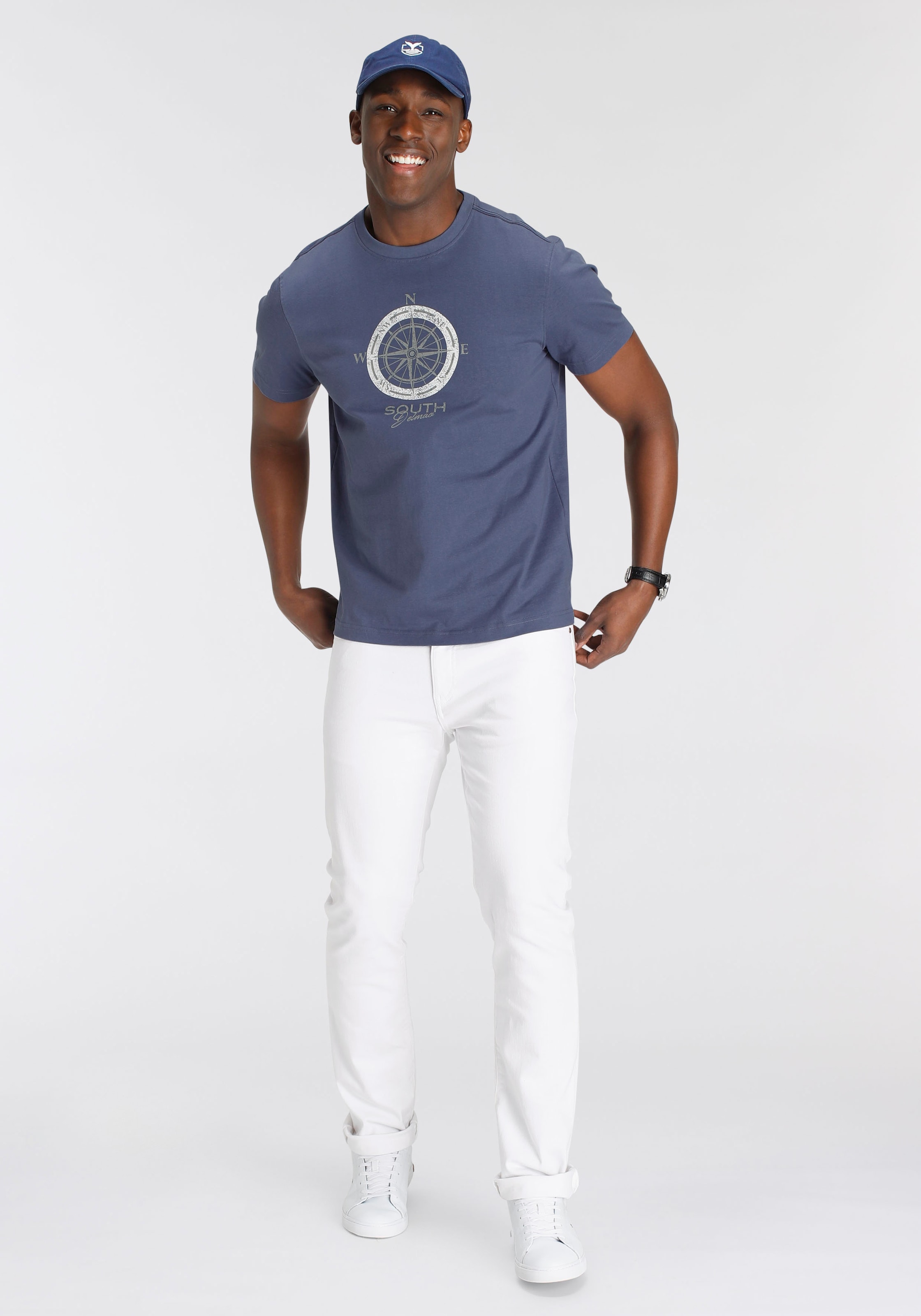 DELMAO T-Shirt, Kurzarm, bedruckt, Rundhals, aus Baumwolle