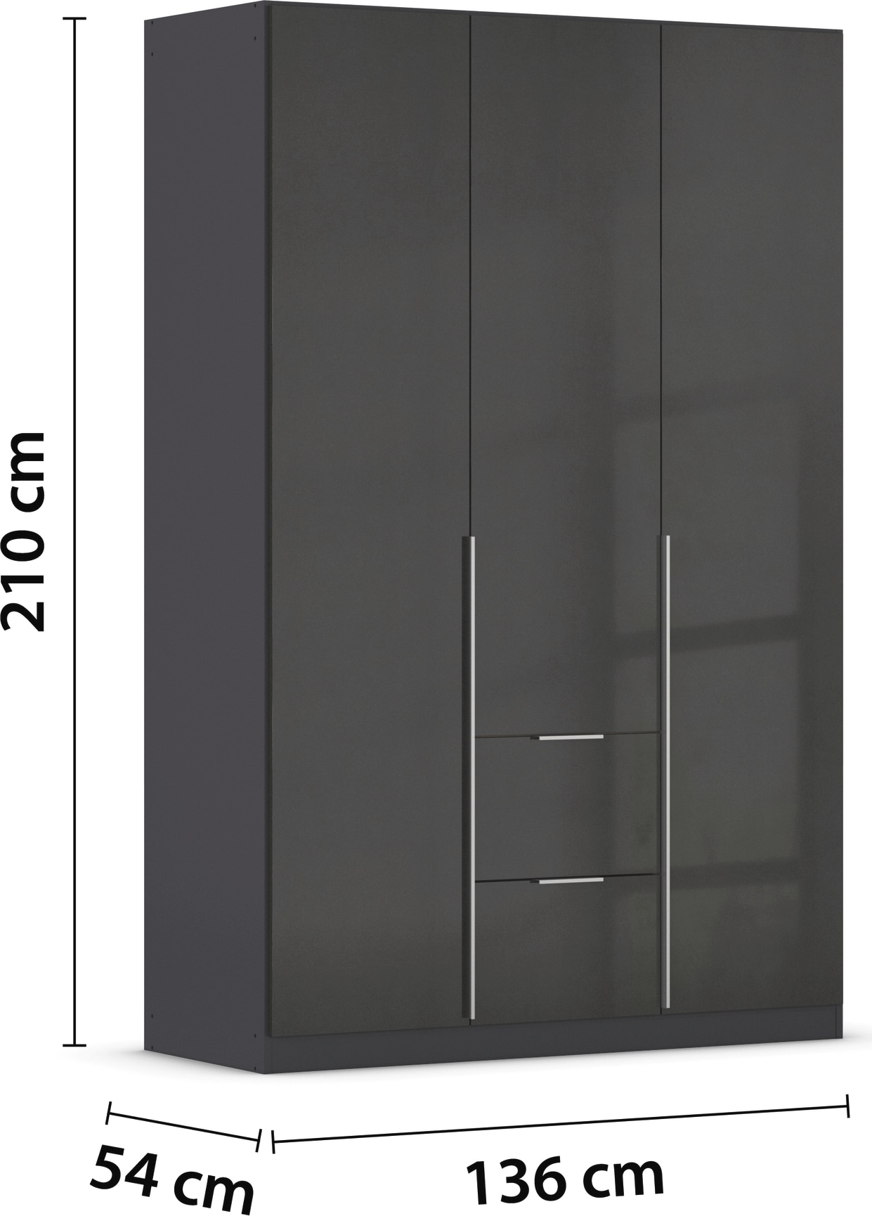 rauch Drehtürenschrank »Kleiderschrank Schrank Garderobe AGORDO mit Dekor- oder Hochglanzfront«, (in zwei Griff-Farben mit Dekor- oder Hochglanzfront), mit Außenschubkästen, in 6 Breiten und 2 Höhen MADE IN GERMANY