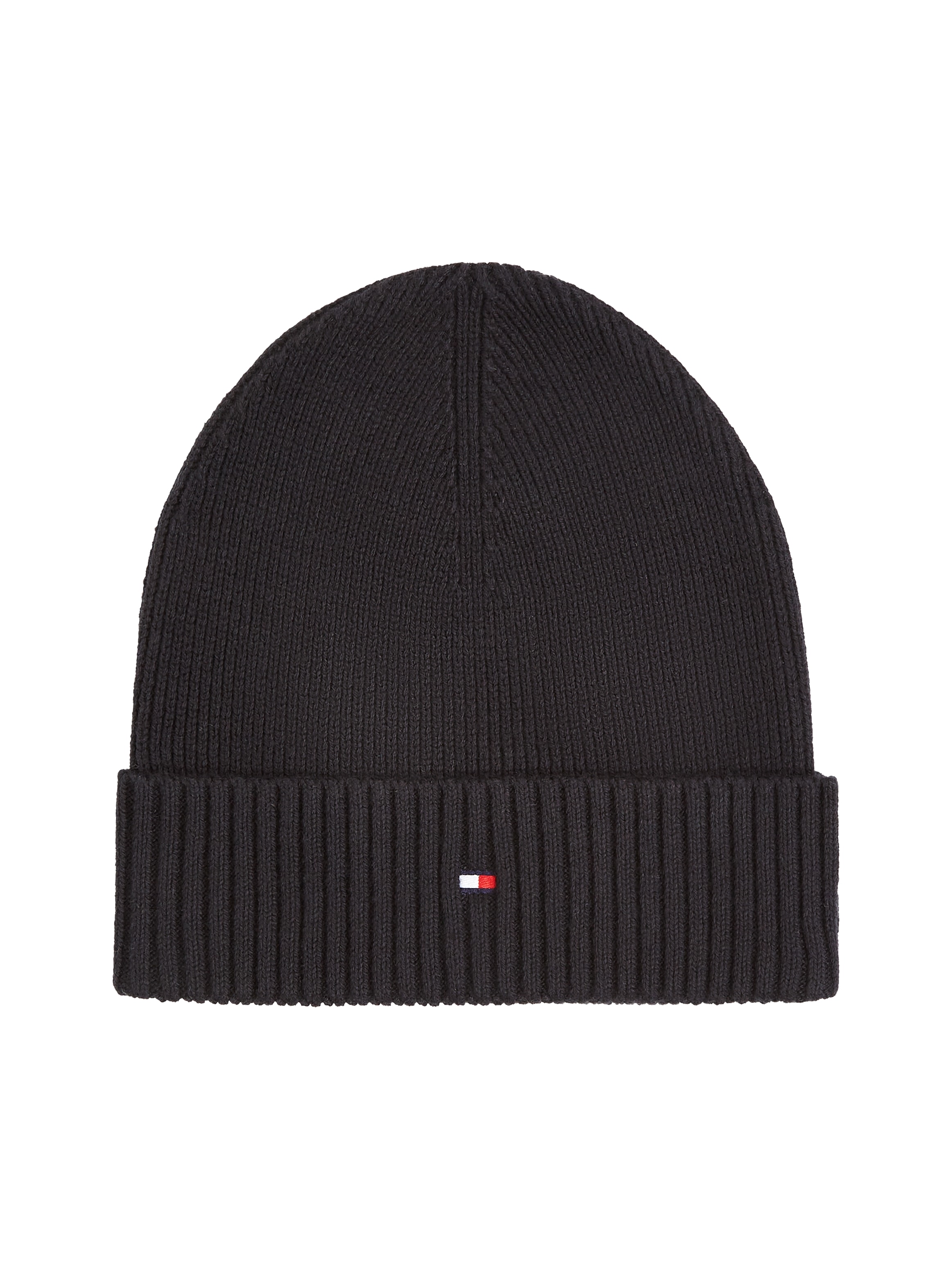 Tommy Hilfiger Strickmütze »TH FLAG PIMA COTTON BEANIE«, mit Logostickerei