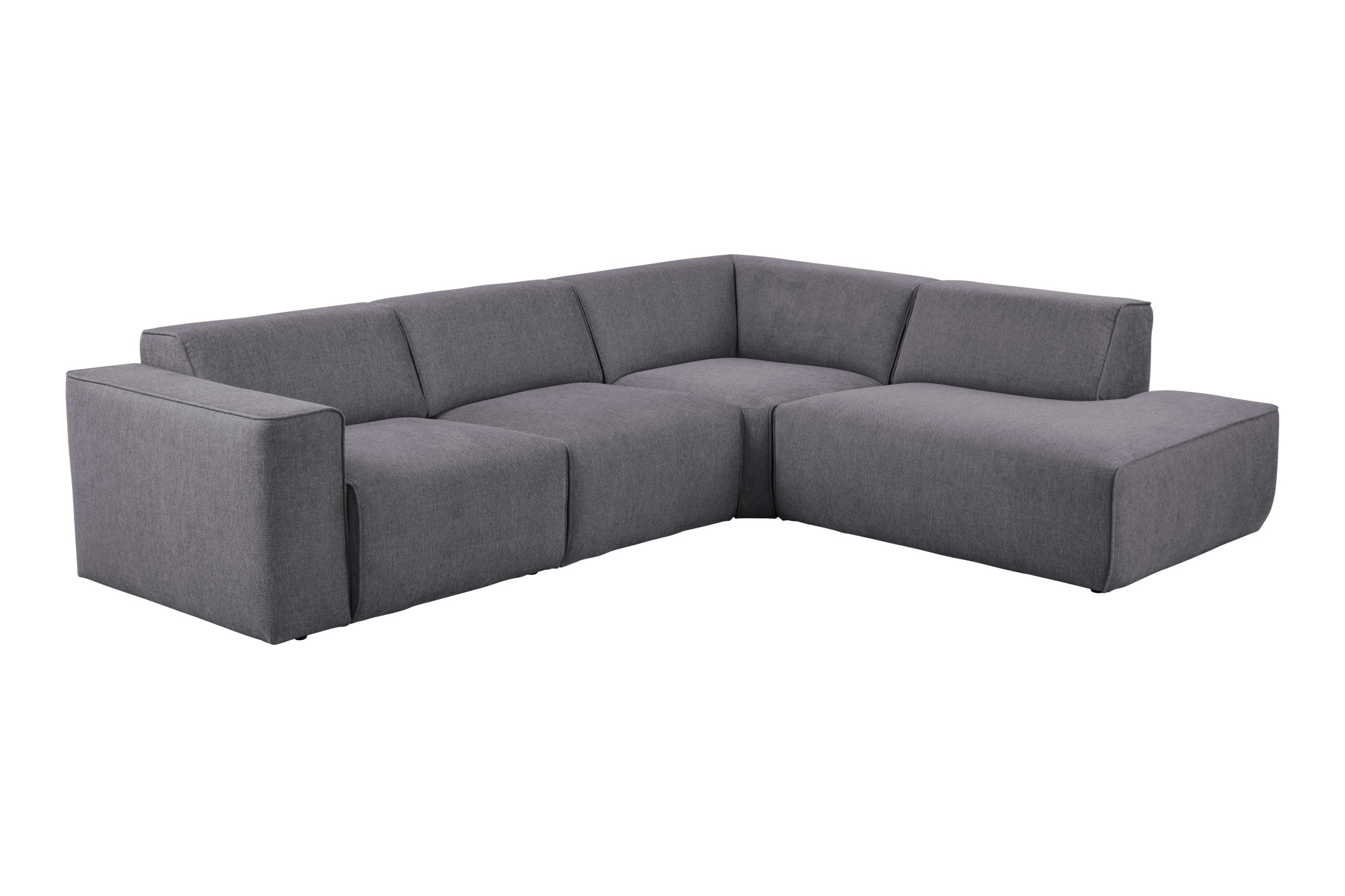 andas Ecksofa »Noord mit Kedernaht, Breite 282 cm«, Cord, Struktur, Webstoff, mit Wellenunterfederung, Massivholzrahmen