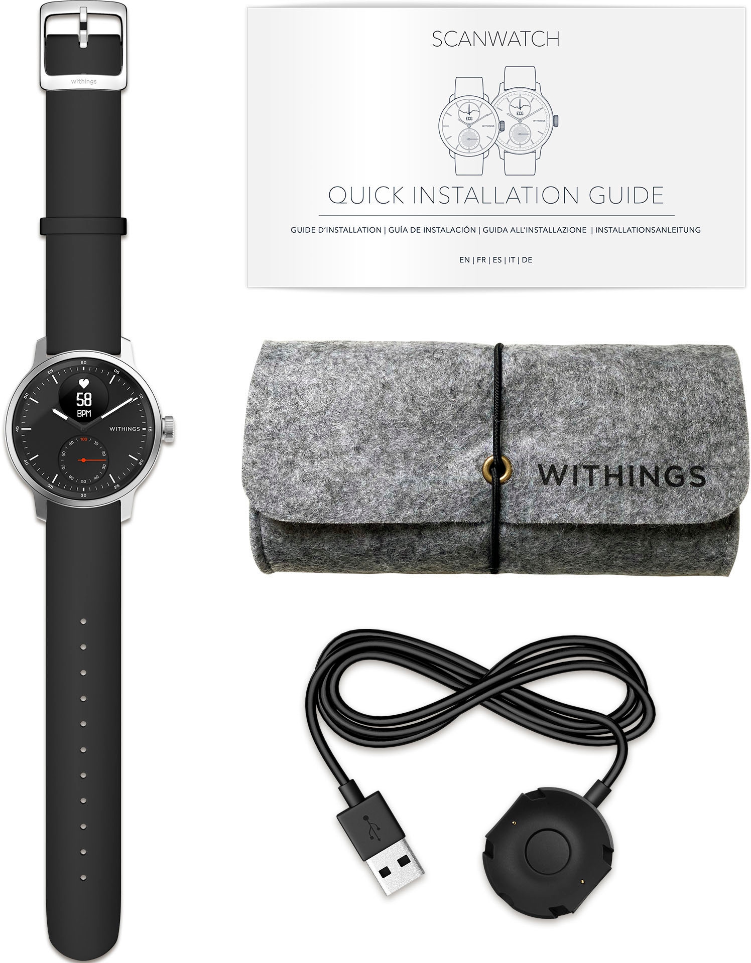 Withings Smartwatch »ScanWatch, 42mm«, (Proprietär)