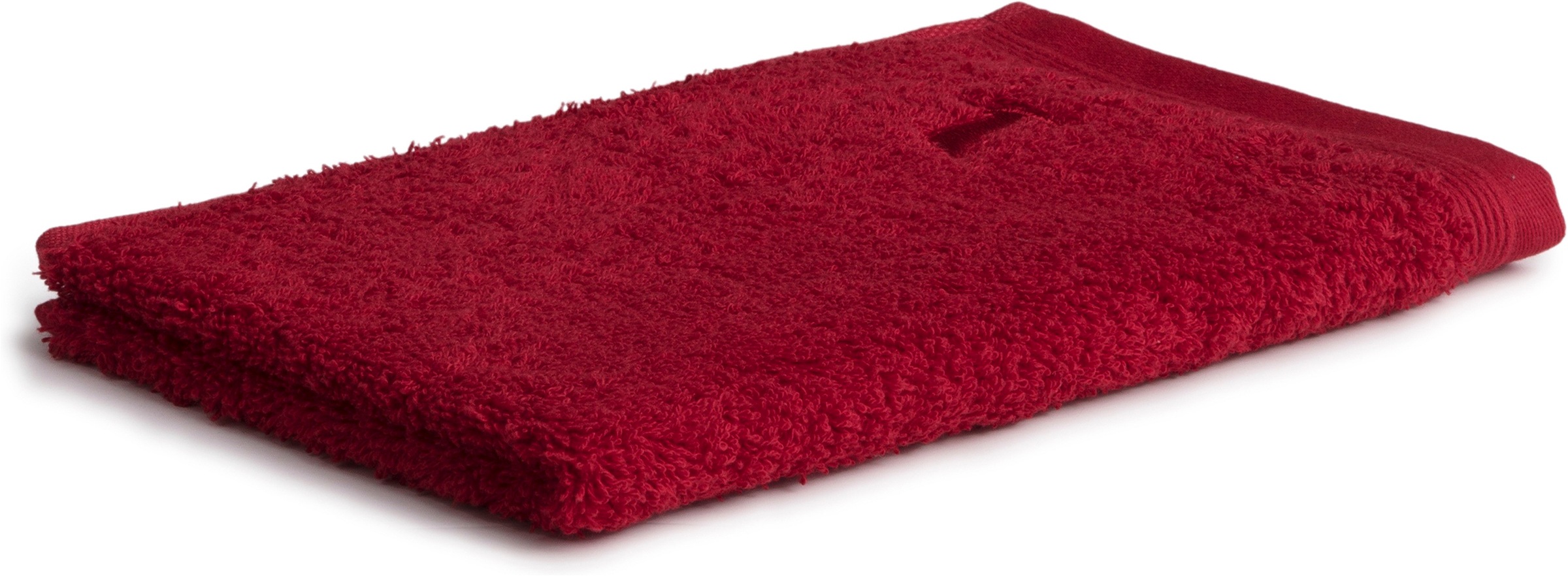 Gästehandtuch »Superwuschel Gästehandtuch« mit Biesenbordüre und praktischem Kordelaufhänger rot Walkfrottier, Baumwolle B/L: 30cmx50cm, 1 Stk., 