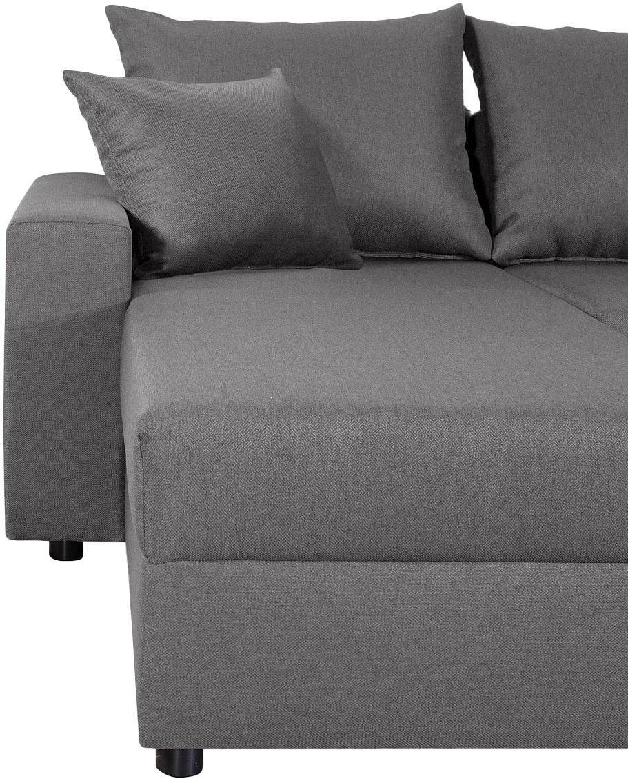 COLLECTION AB Wohnlandschaft »Pico U-Form, Breite 252, mit Armlehne Schlaffunktion, Bettkasten«, Wohnlandschaft,2 X Ottomane,Polyätherschaum Polsterung
