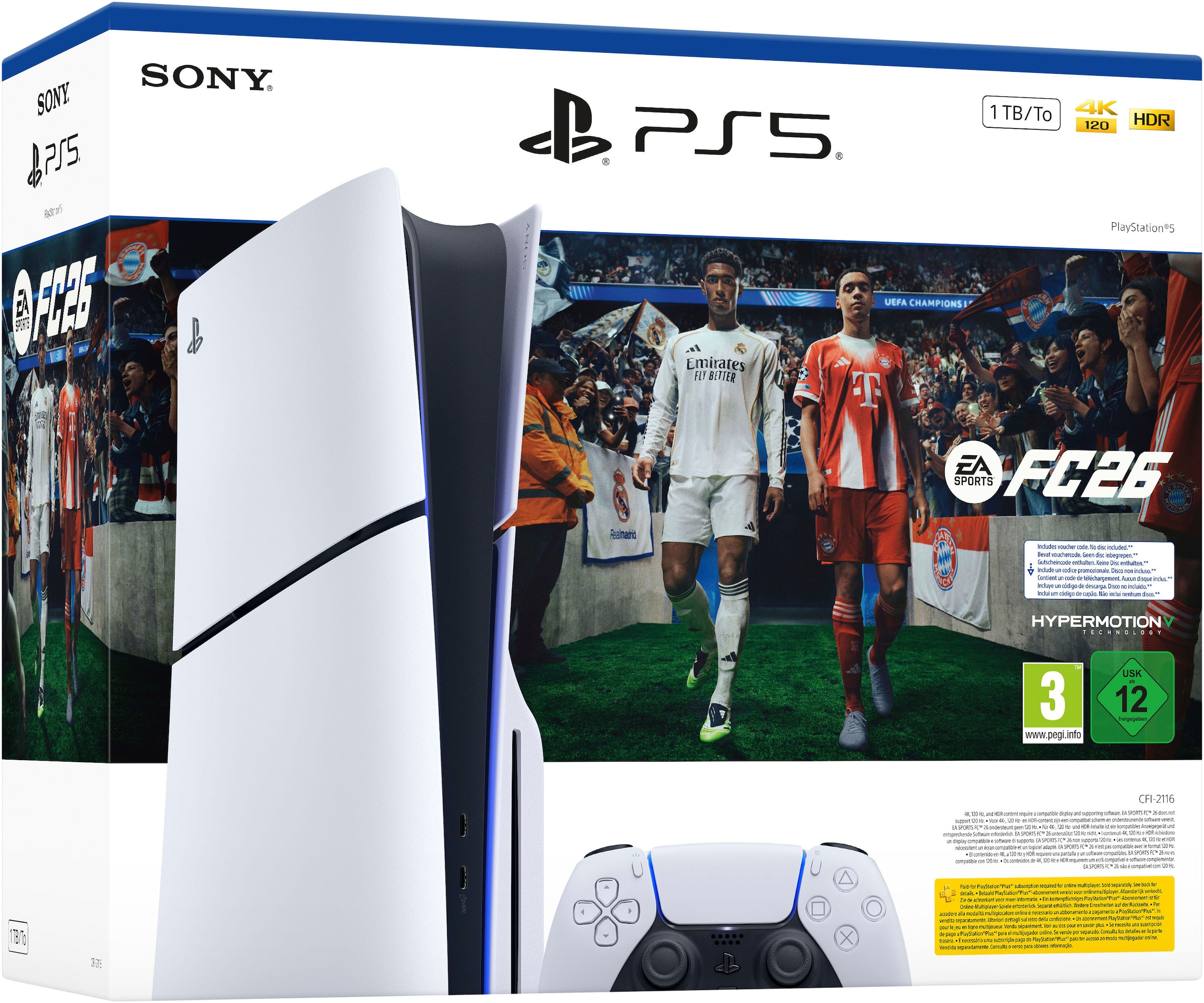 PlayStation 5 Konsolen-Set »PS5 Disk Edition (Slim) - EA Sports FC 26« 1.000 GB Disk Edition (Slim) - EA Sports FC 26 Bundle