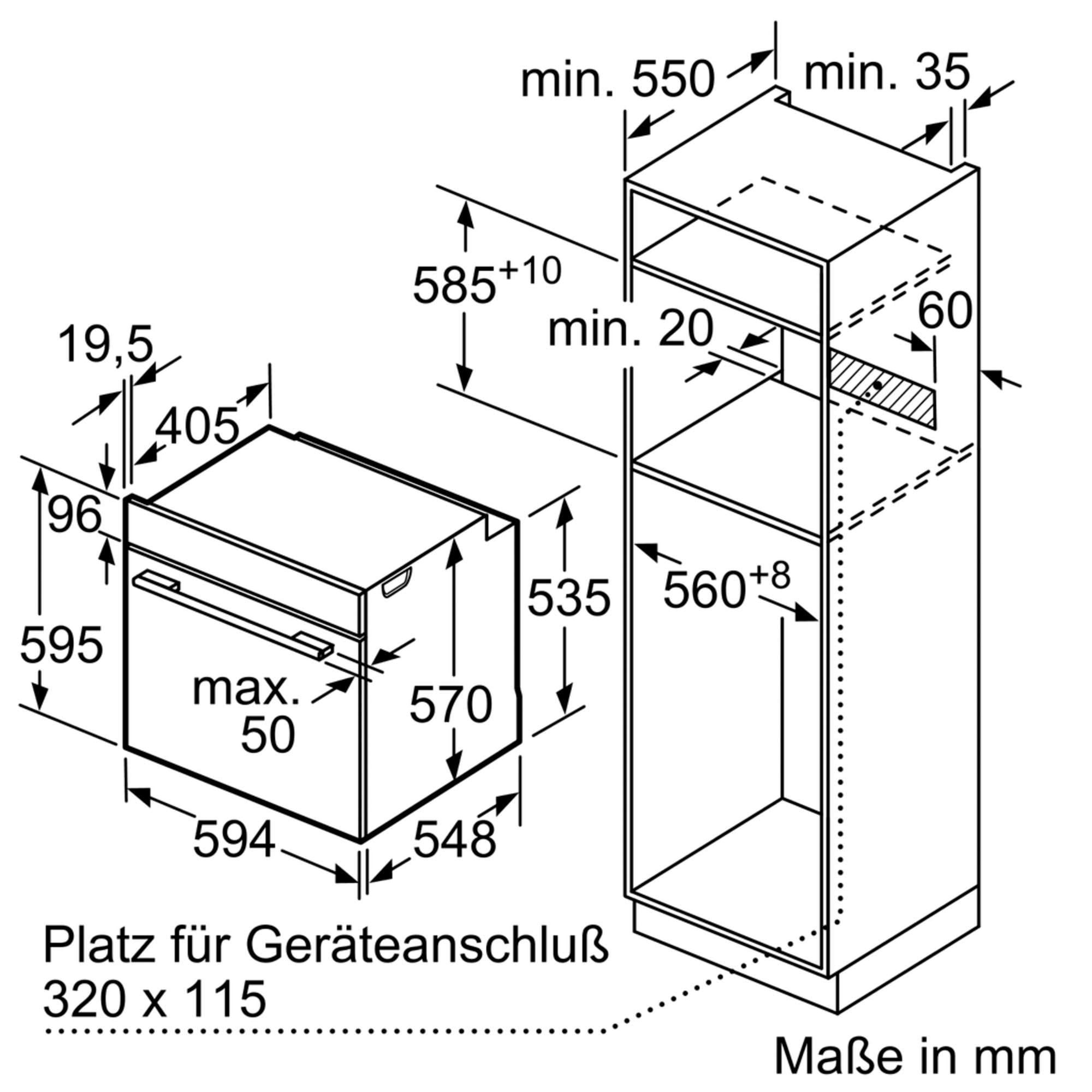 9. Bild von BOSCH Einbaubackofen »HBA537BS0«, Serie 6, HBA537BS0, mit Teleskopauszug nachrüstbar, ecoClean Direct
