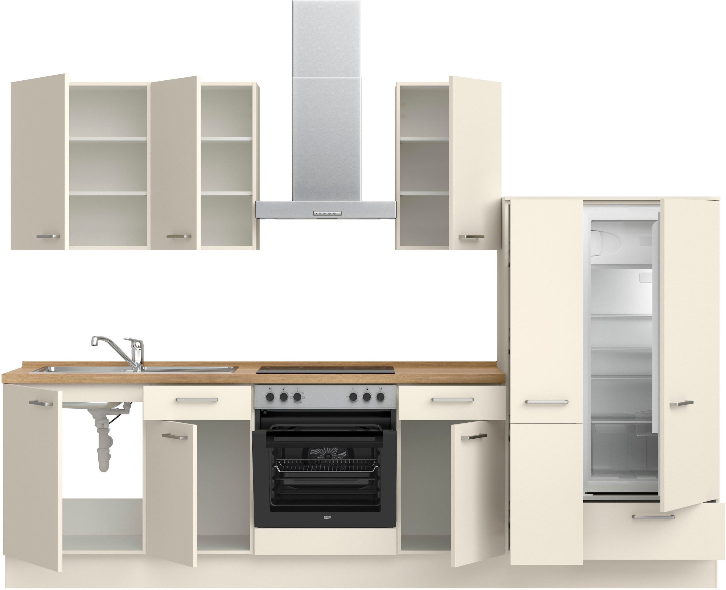 nobilia® Küchenzeile »"Touch I"«, vormontiert, Ausrichtung wählbar, Breite 300 cm, wahlw. mit E-Geräten