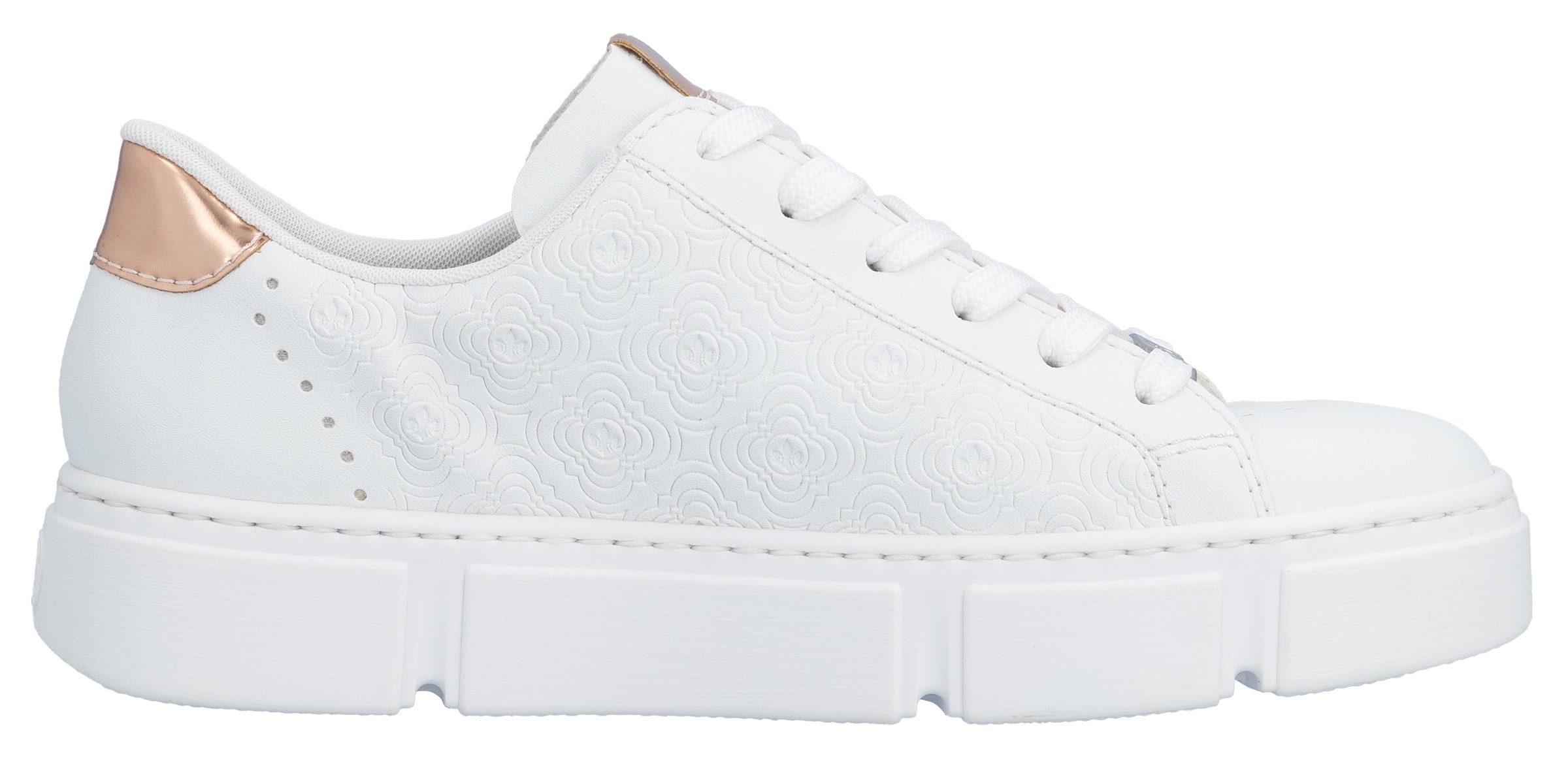 Rieker Plateausneaker  mit metallicfarbenen Akzenten, Freizeitschuh, Halbschuh, Schnürschuh