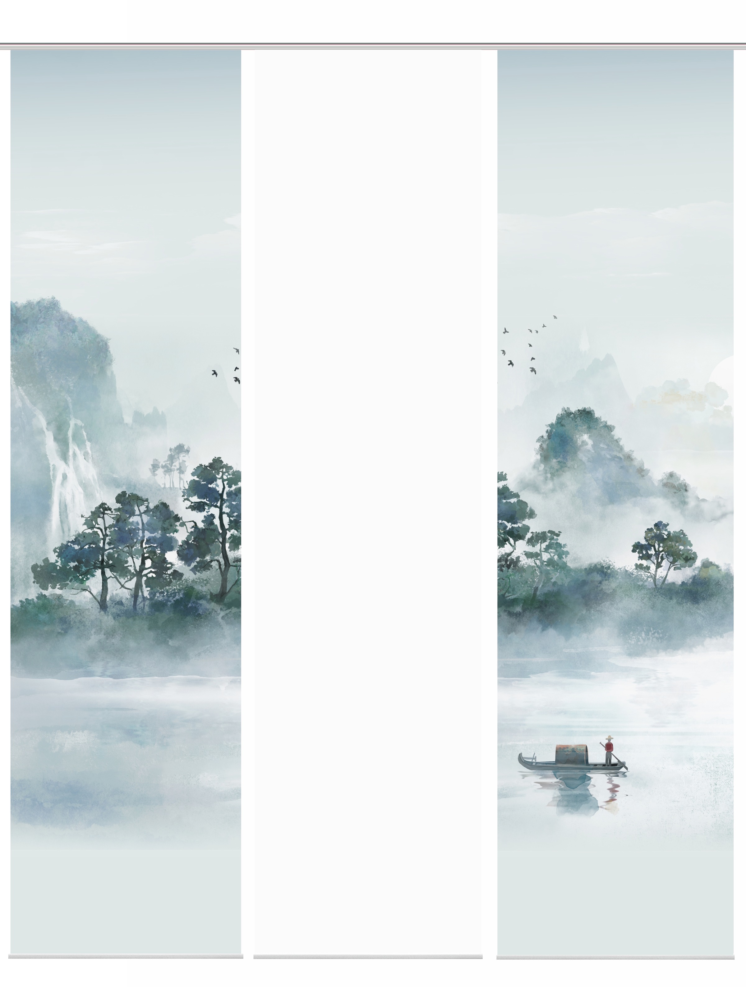 HOME WOHNIDEEN Schiebegardine »VITNAM« Paneelwagen 3 Stk. tlg. Schiebewand Seidenoptik, SET, Digitaldruck