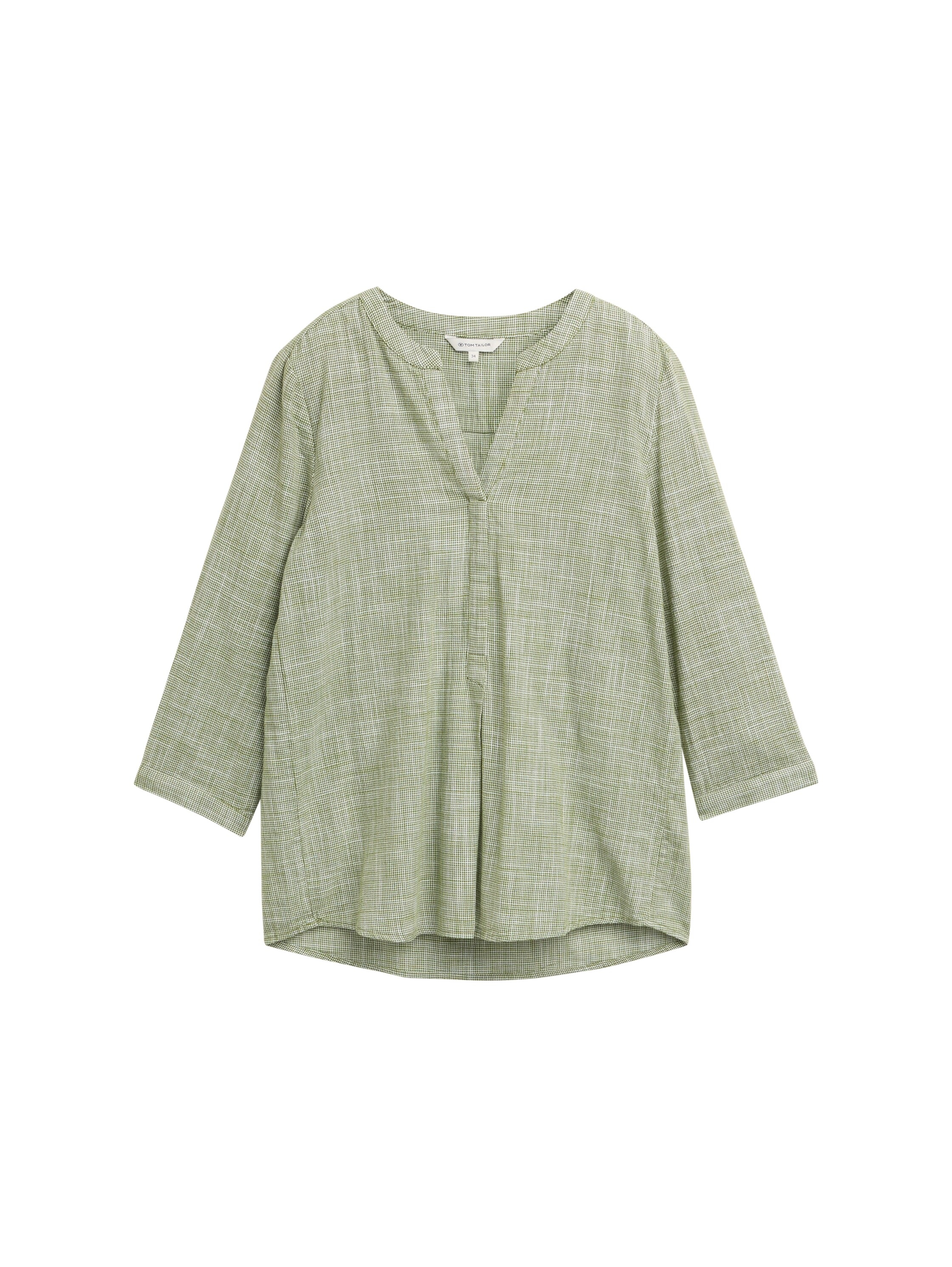 TOM TAILOR Klassische Bluse, mit geschlitztem Rundhalsausschnitt