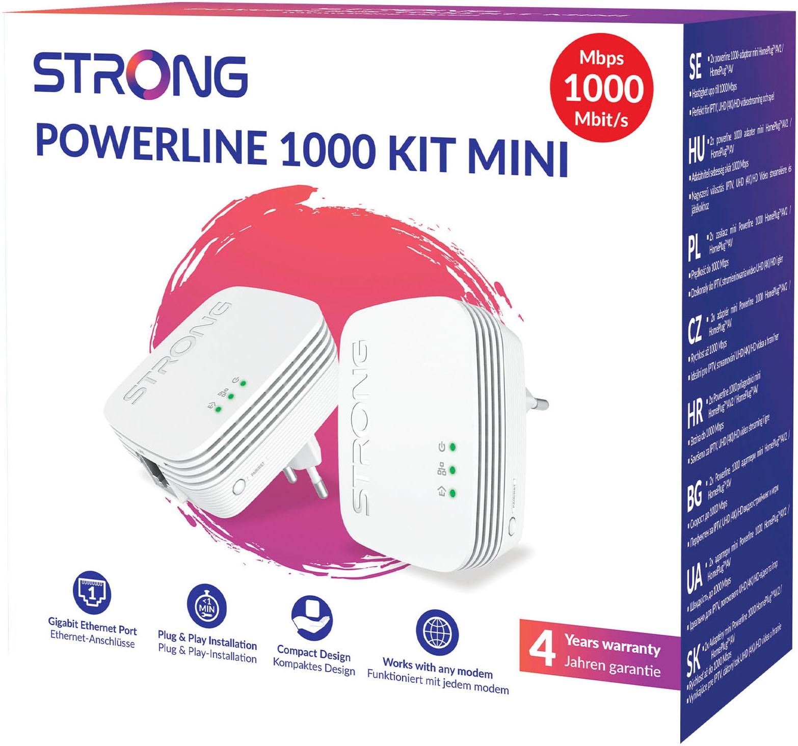 Strong Reichweitenverstärker »Powerline MINI 1000 Mbit/s Set (3 Einheiten)«