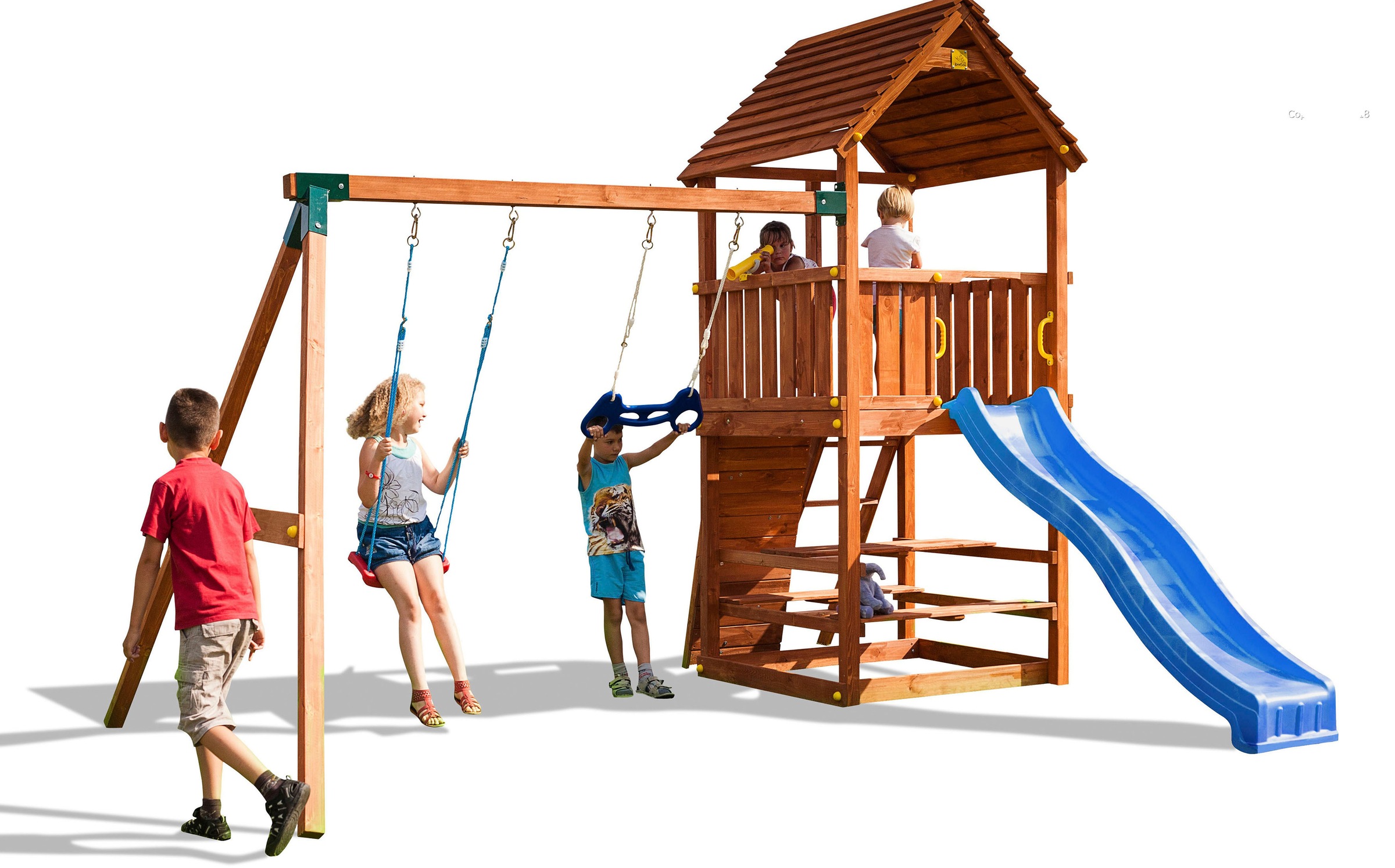 FUNGOO Spielturm »JOY Move+ Step On Free Time«, mit Schaukel & Rutsche
