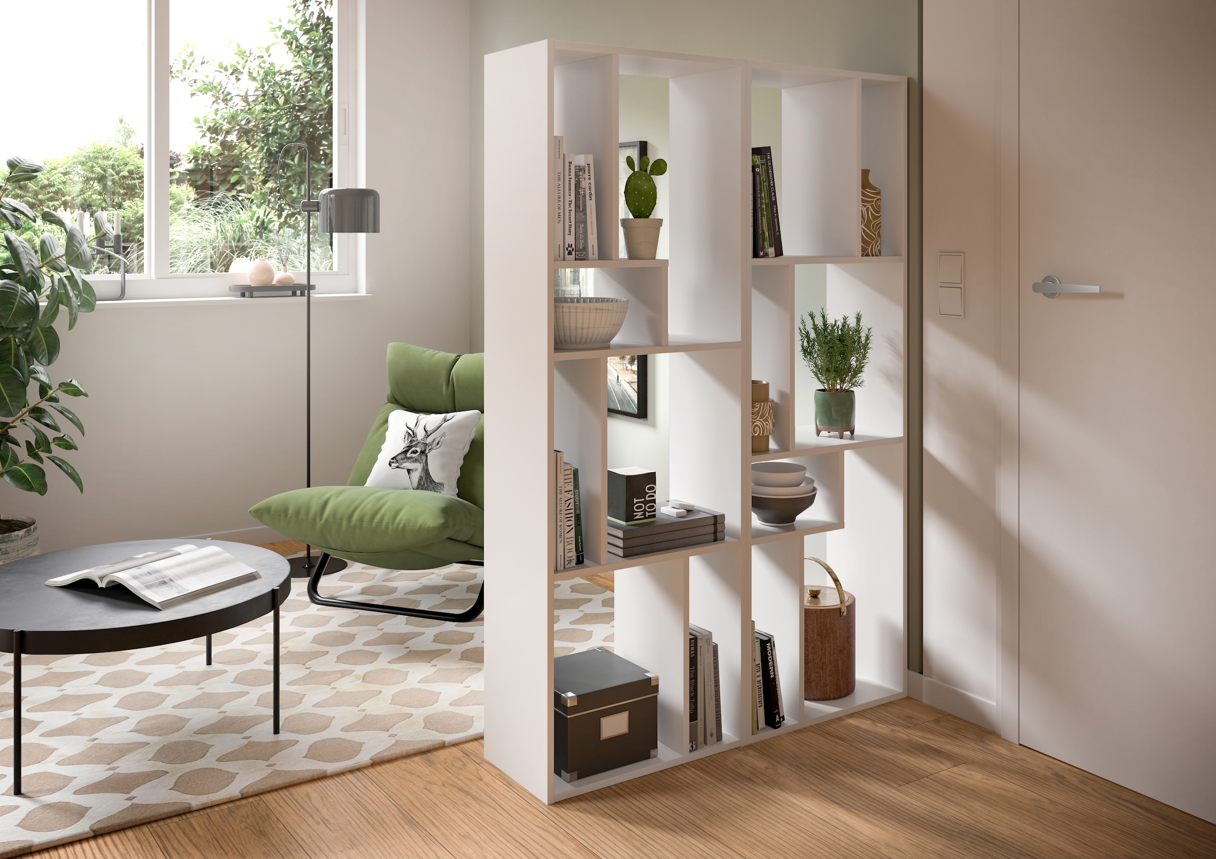 INOSIGN Standregal »Korak, Breite 159 cm, vertikal oder horizontal montierbar«, universal einsetzbar, Regal, Lowboard, Raumteiler, TV-Möbel, Wandregal