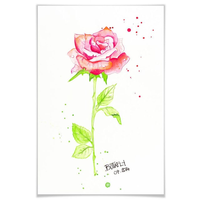 Wall-Art Poster »Rose«, Blumen, (1 St.), Poster, Wandbild, Bild, Wandposter  kaufen