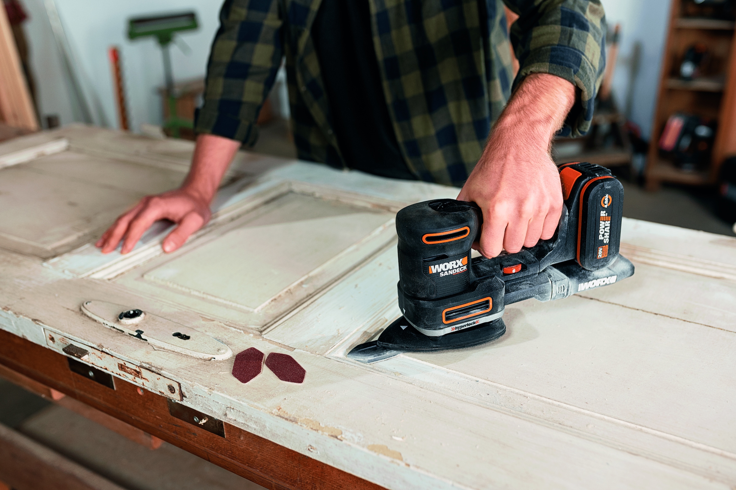 Worx Akku-Multischleifer »WX820.9«, 5-in-1 Funktionen, DustStop-Mikrofilter, ohne Akku & Ladegerät
