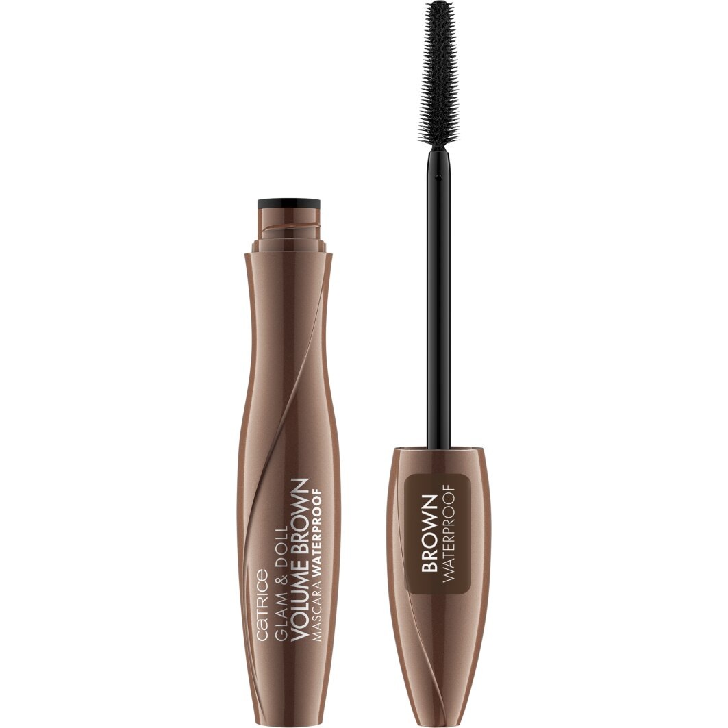 Catrice Mascara »Glam & Doll Volume Brown Mascara Waterproof«, (Set, 3 tlg.), Wasserfest und volumengebend für einen natürlichen Alltagslook!