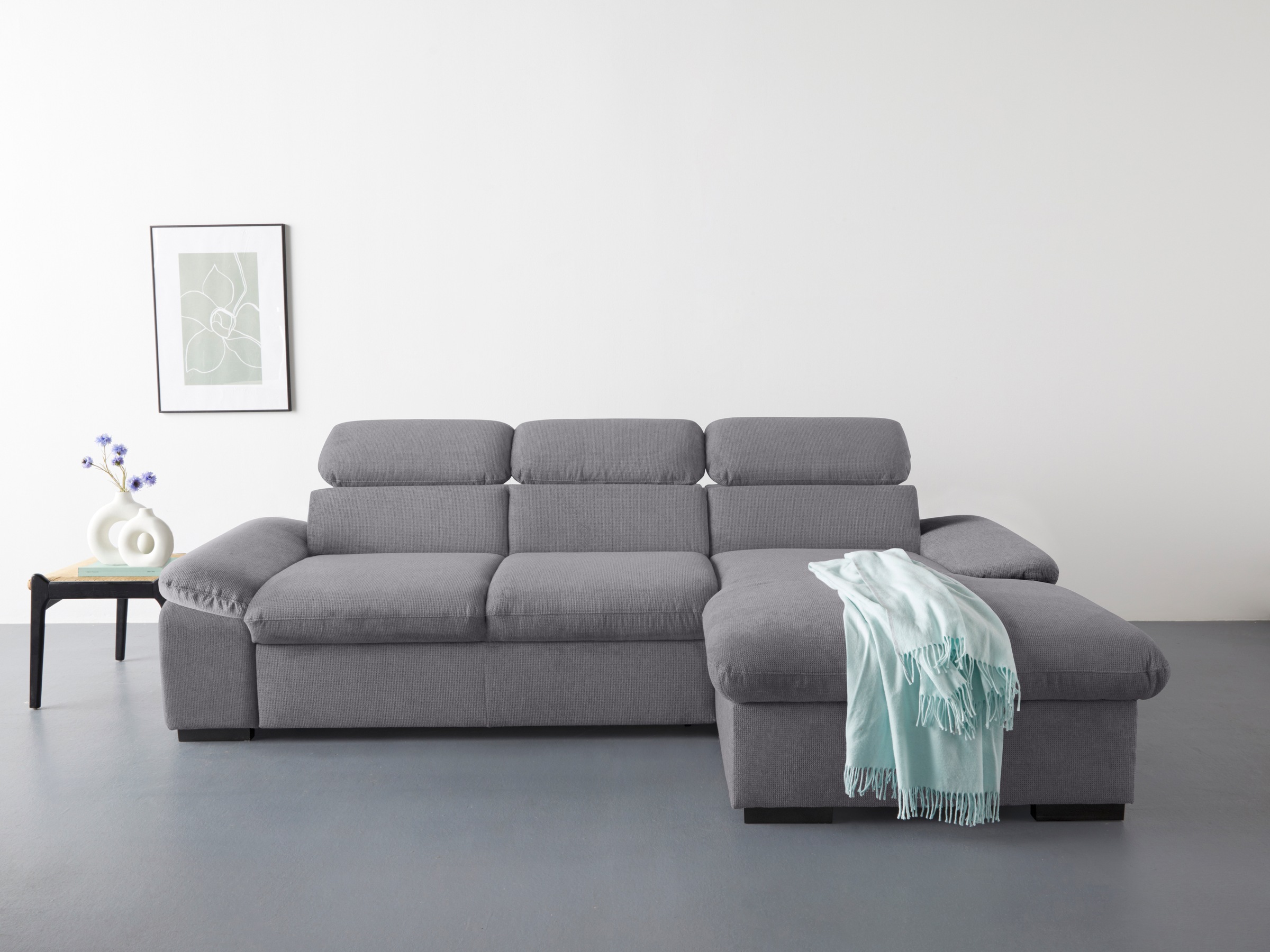 COTTA Ecksofa »Lola L-Form mit Kopfteilfunktion & Hocker«, (Set, mit Hocker günstig online kaufen