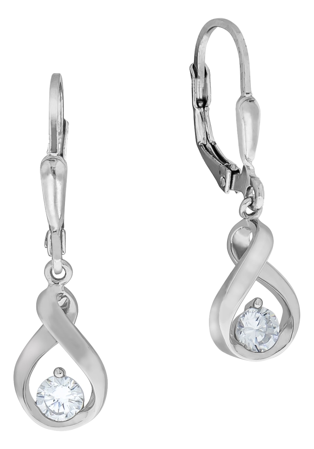 Firetti Paar Ohrhänger »Schmuck Geschenk Silber 925 Ohrschmuck Patentbrisur Tropfen Glitzer«, mit Zirkonia (synth.)