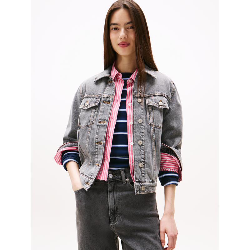 TOMMY JEANS Jeansjacke »CLSSC TRCKR JCKT RWB EXT DI6078« Denim Grey L (40) L (40) Jeansjacke von Tommy Jeans