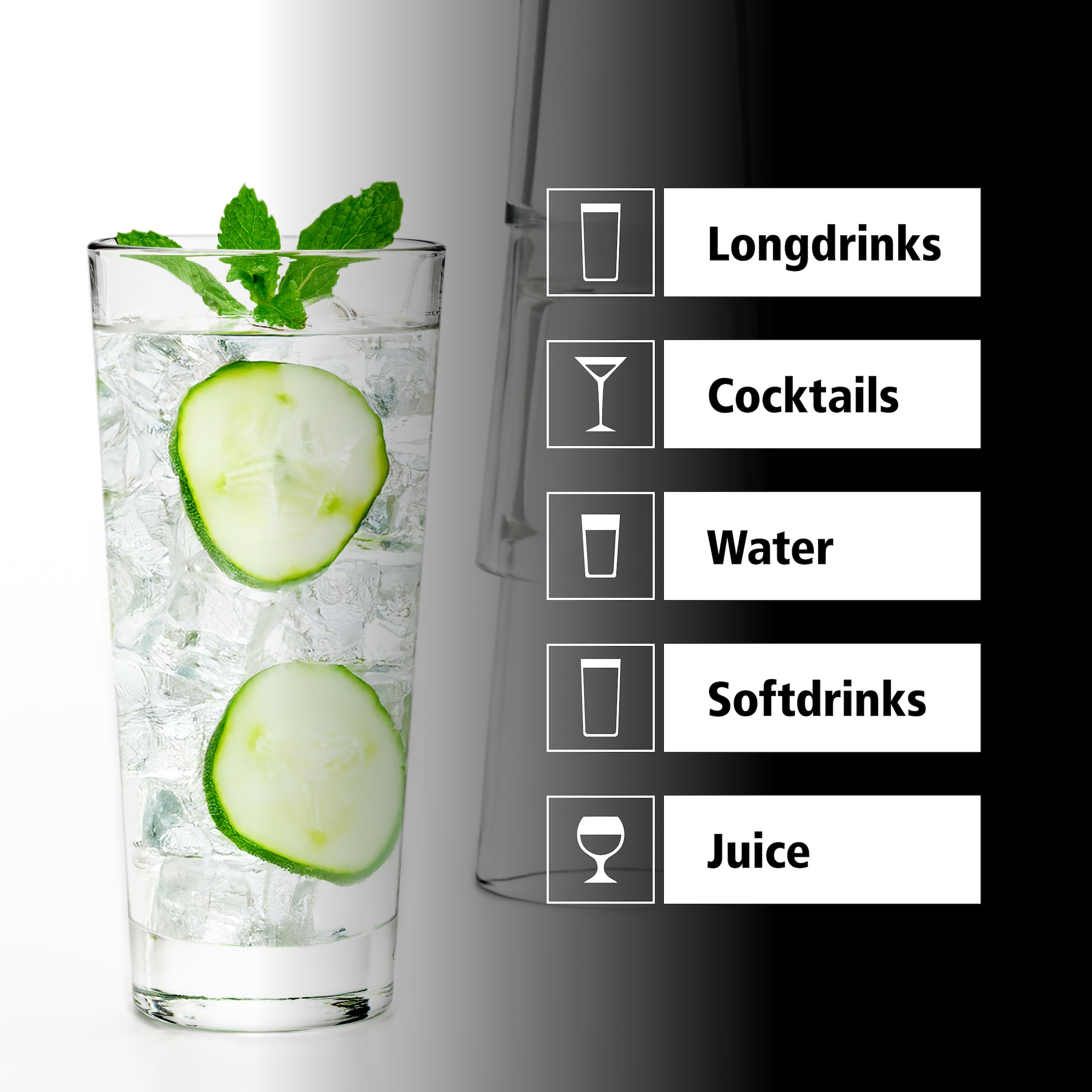 LIBBEY Gläser-Set »Cooler Glas -ENDEAVOR-, 473 ml, Ø 8,5 cm, H: 18 cm, 12er Set«, (Set, 12 tlg.), hochwertig verarbeitet, im modernen Design