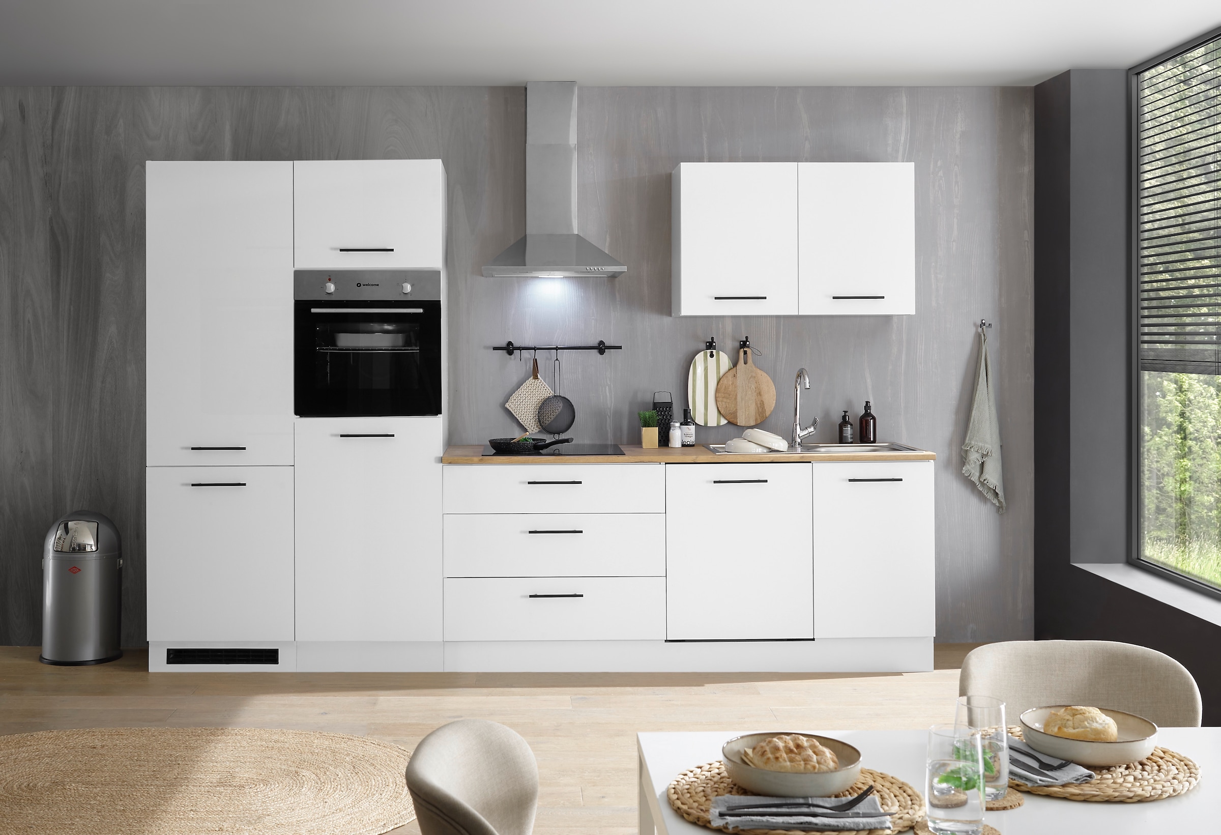 BASIC by Balculina Küchenzeile »Tirol B/H/T 310x212x60 cm« Breite 310 cm, wahlweise mit E-Geräten