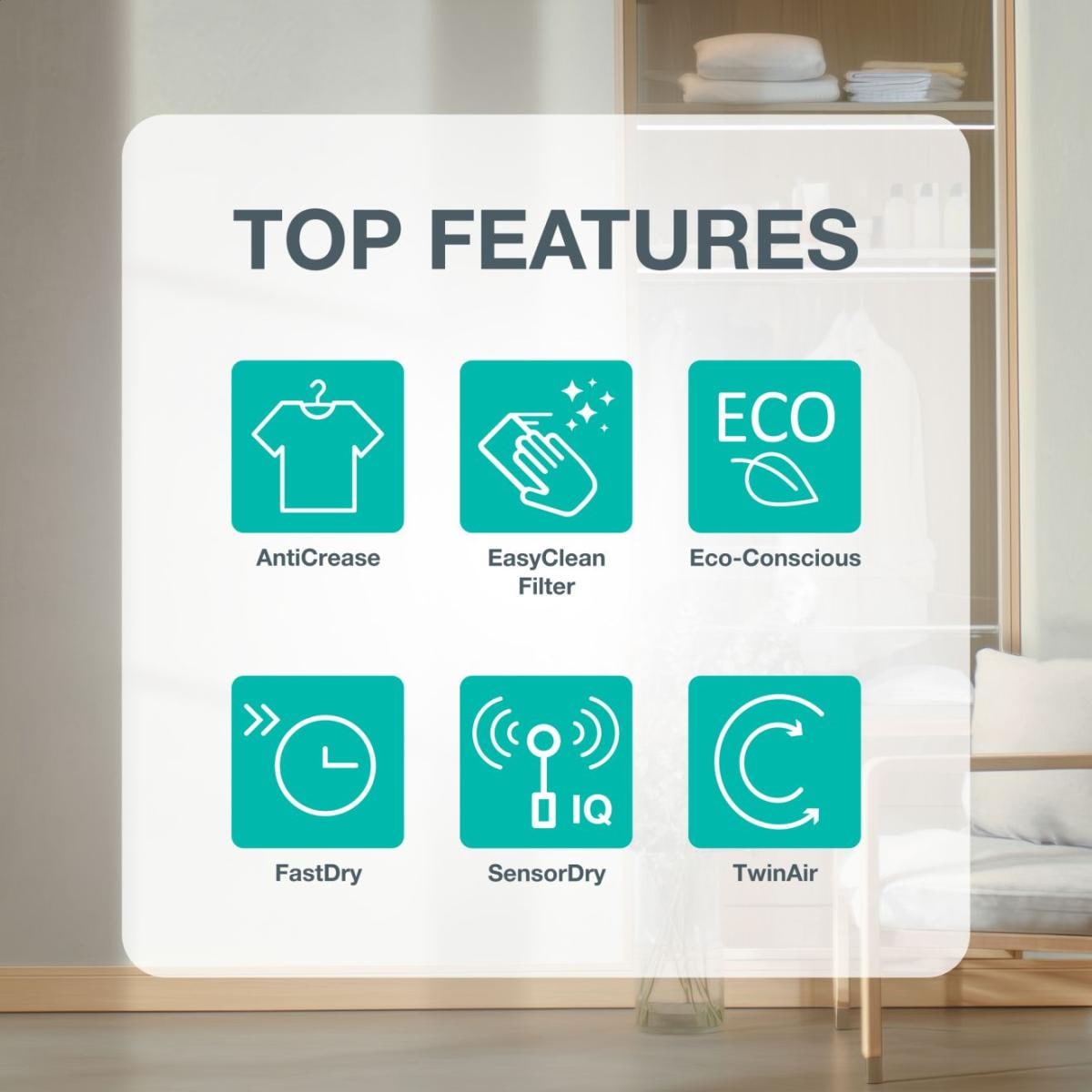 GORENJE Wärmepumpentrockner »WaveDG2P8D« G200 Knitterschutz, EasyClean Filter, SensorDry