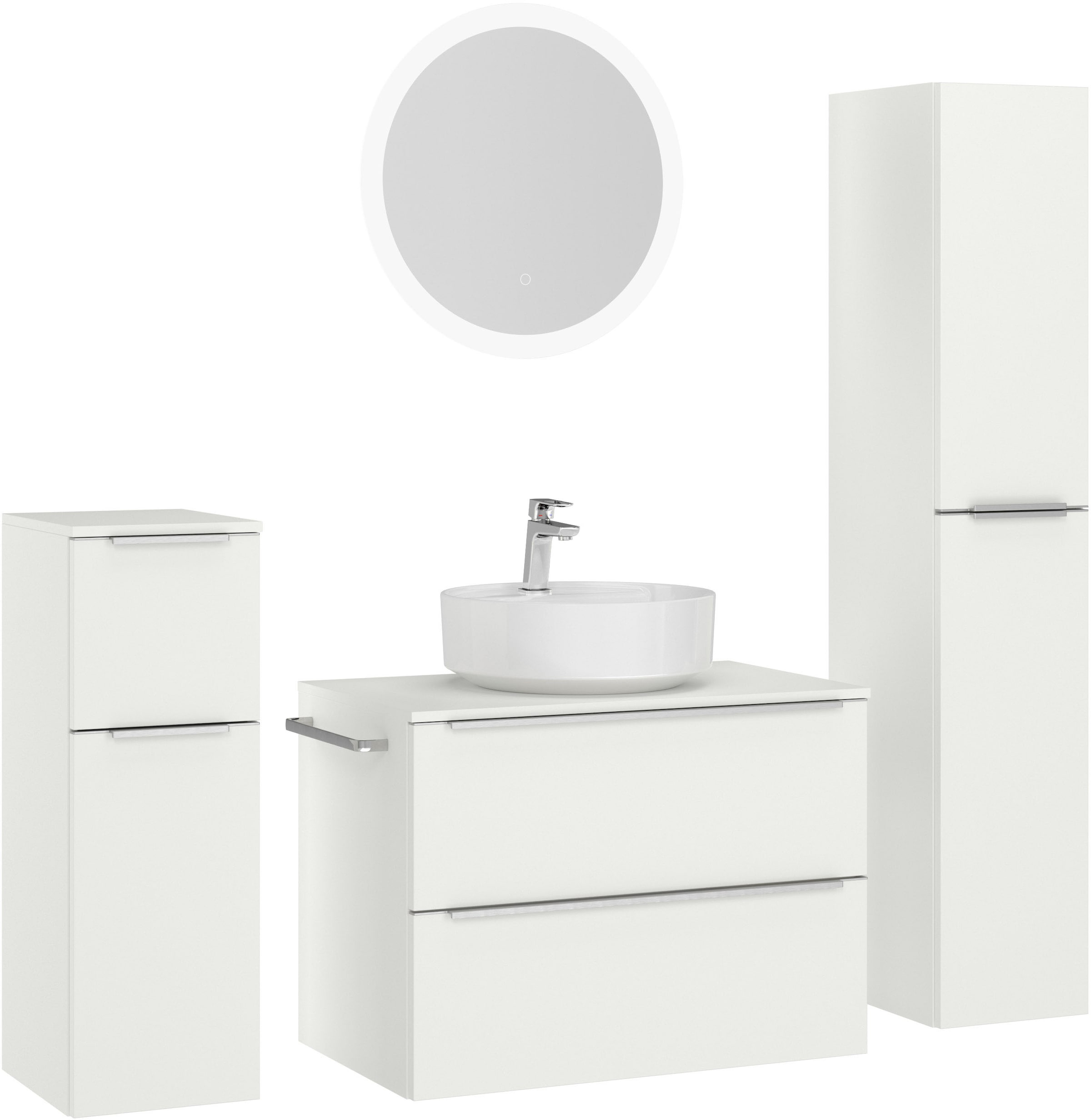 NOBILIA Badmöbel-Set »Alvene« vormontiert, mit Soft-Close, 4 Stk. tlg. Alpinweiß