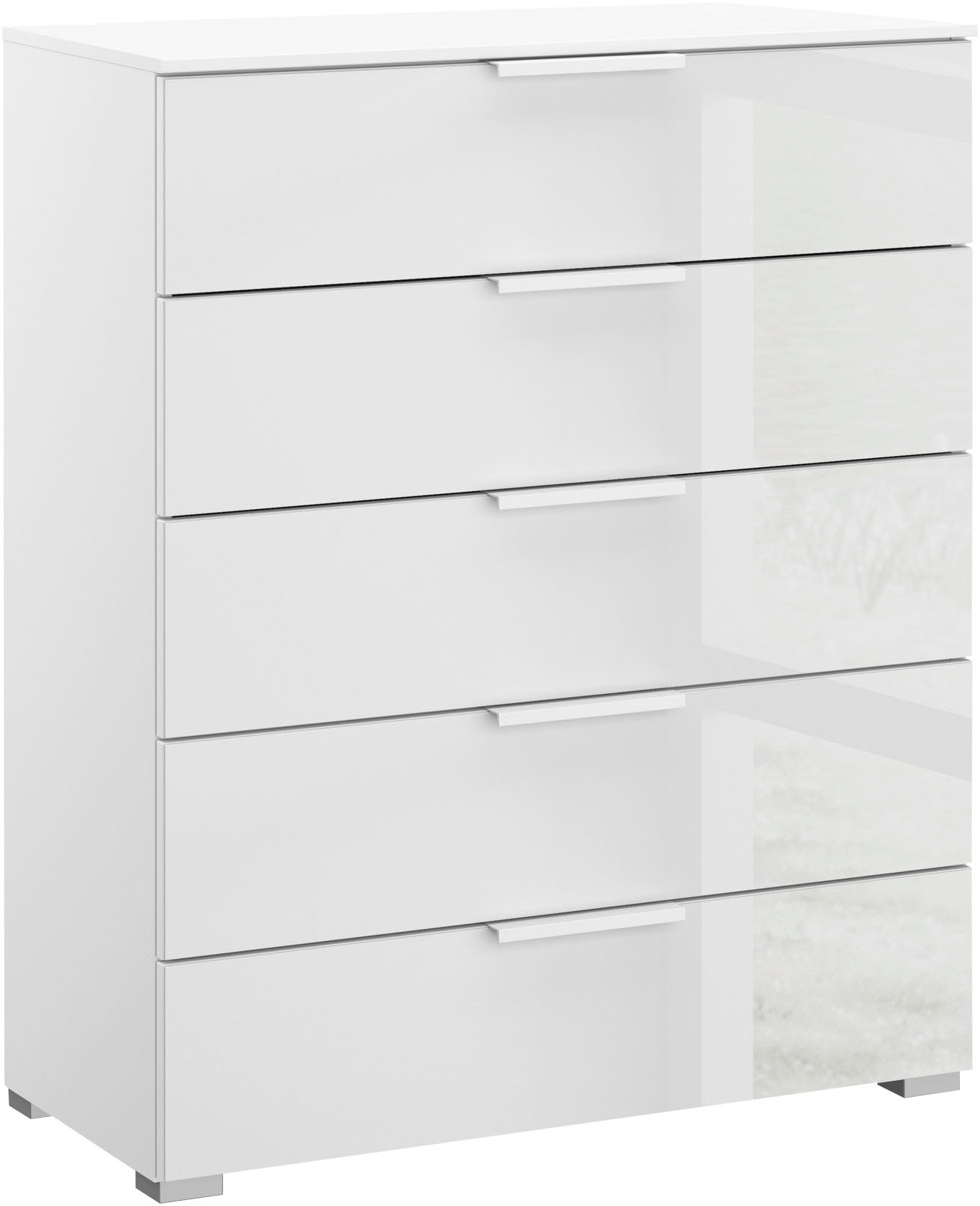 rauch Schubkastenkommode »Kommode Sideboard Wäscheschrank Schrank SKAT MERIDIAN« inkl. SOFT-CLOSE-FUNKTION,  mit 5 Schubladen mit Glasfront in elegantem Design MADE IN GERMANY