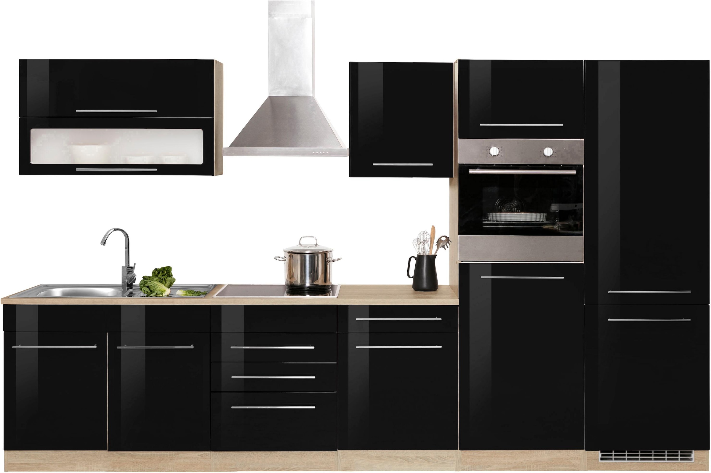 KOCHSTATION Küchenzeile »KS-Eton«, mit E-Geräten, Breite 330 cm günstig online kaufen