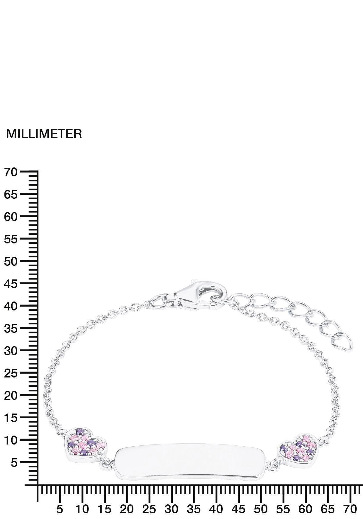 kaufen mit Zirkonia Herzen, Lillifee »Plakette 2027208«, Silberarmband Prinzessin online mit