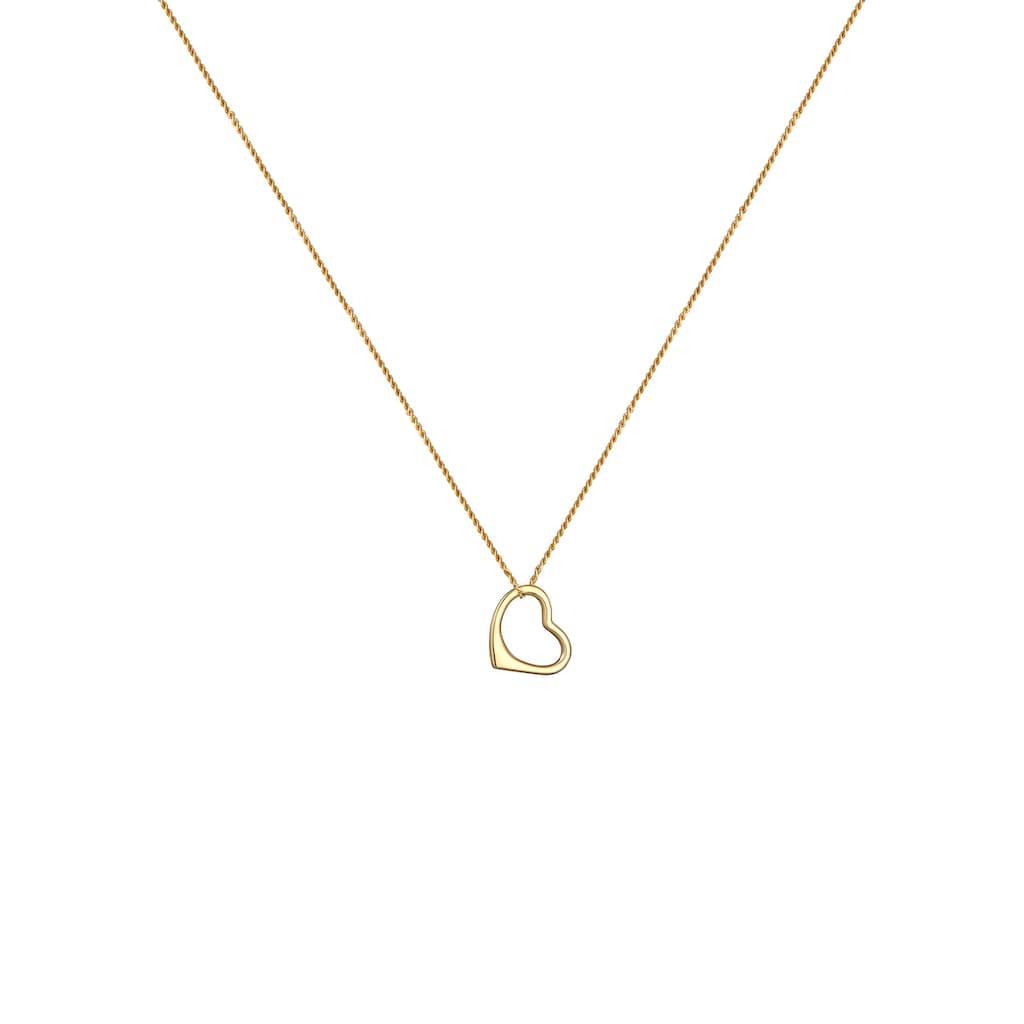 Elli Premium Kette mit Anhänger »Herz Liebe Klassisch Hochwertig 585 Gelbgold«