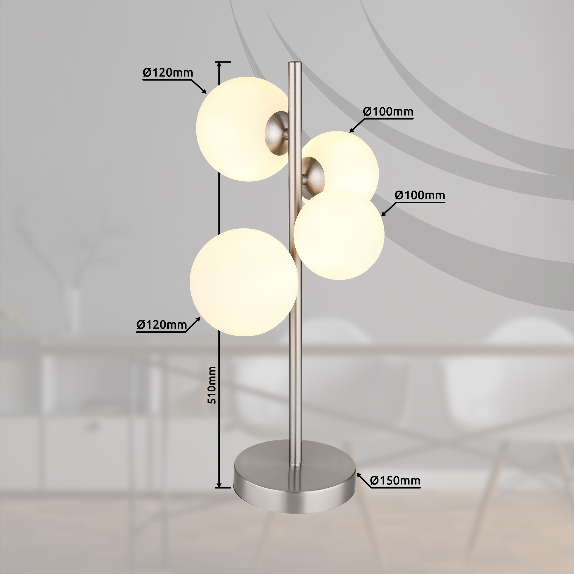 GLOBO LIGHTING Tischleuchte »RIHA«, Leuchtmittel G9 | Leuchtmittel wechselbar, Tischlampe/Glas opal/modern/Wohnzimmer/Schlafzimmer