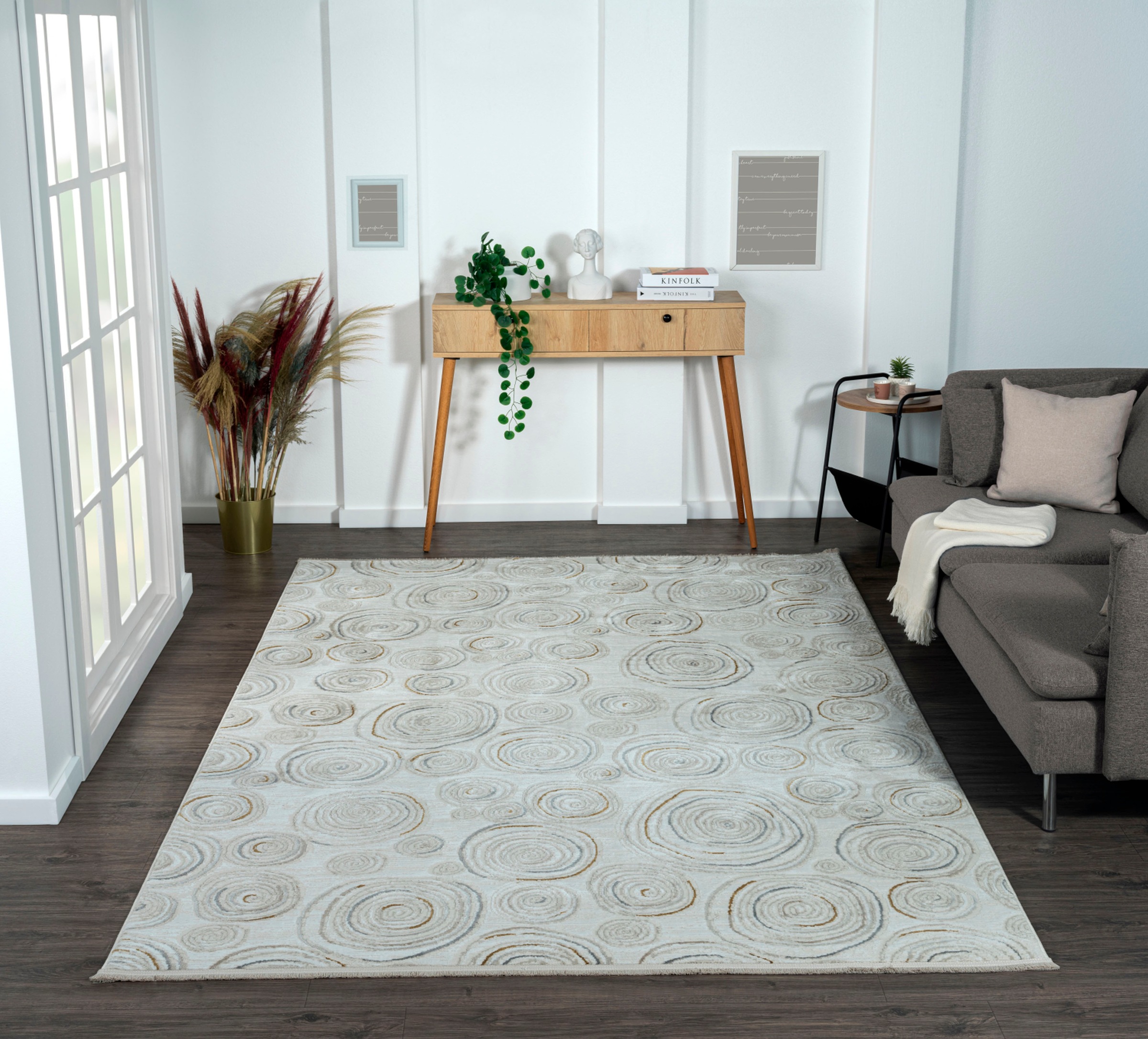 Myflair Möbel & Accessoires Teppich »My Style, LAGERRÄUMUNG!«, rechteckig, 10 mm Höhe, Kurzflor, Scandi-Design, besonders weich durch Microfaser, mit Fransen